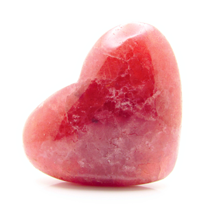 Heart shaped red crystal