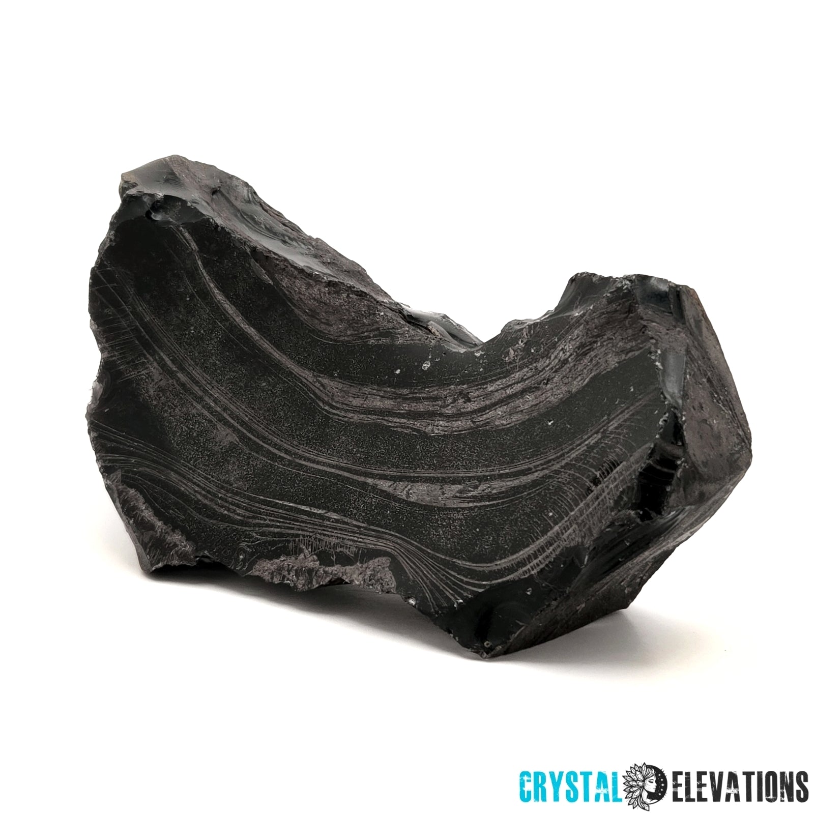 Gray Banded Black Obsidian from Oregon, 503.6g, Display Piece