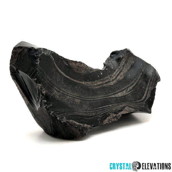 Gray Banded Black Obsidian from Oregon, 503.6g, Display Piece