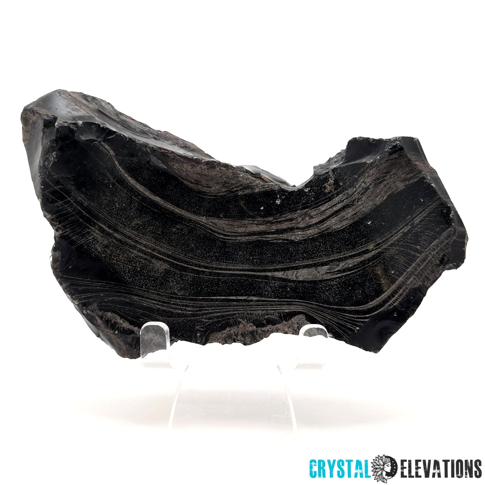 Gray Banded Black Obsidian from Oregon, 503.6g, Display Piece