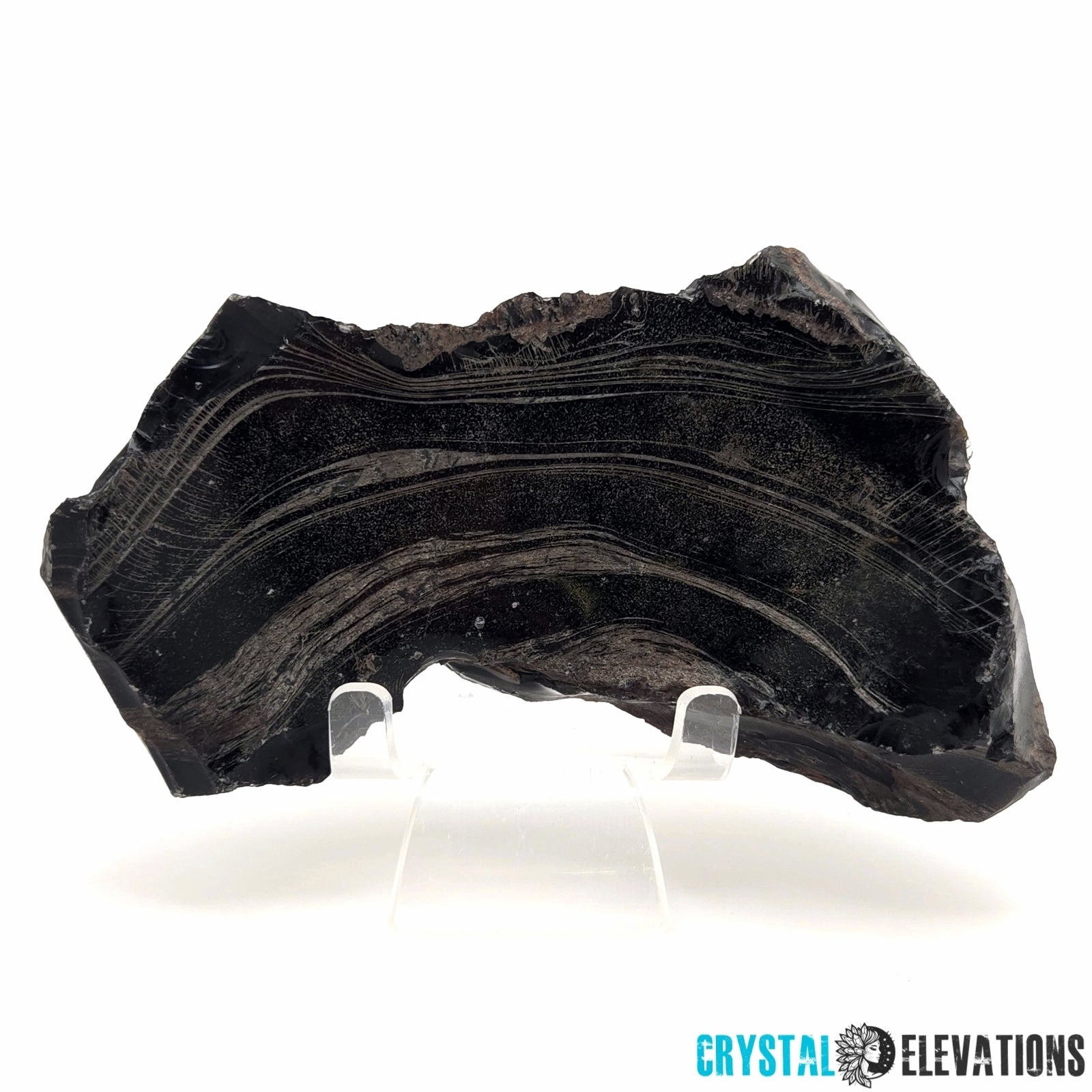 Gray Banded Black Obsidian from Oregon, 503.6g, Display Piece