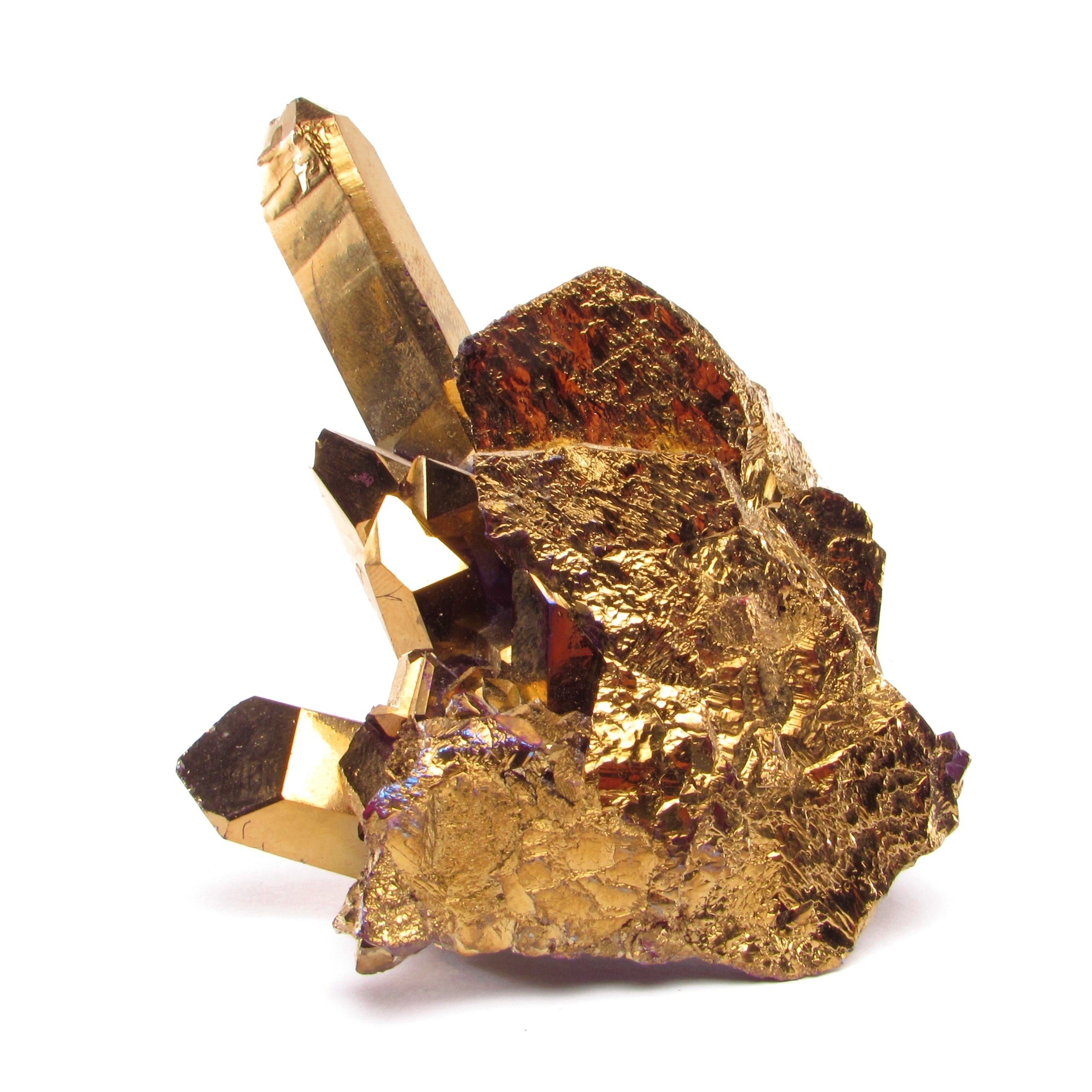 Titanium Treated Gold Aura Quartz Cluster