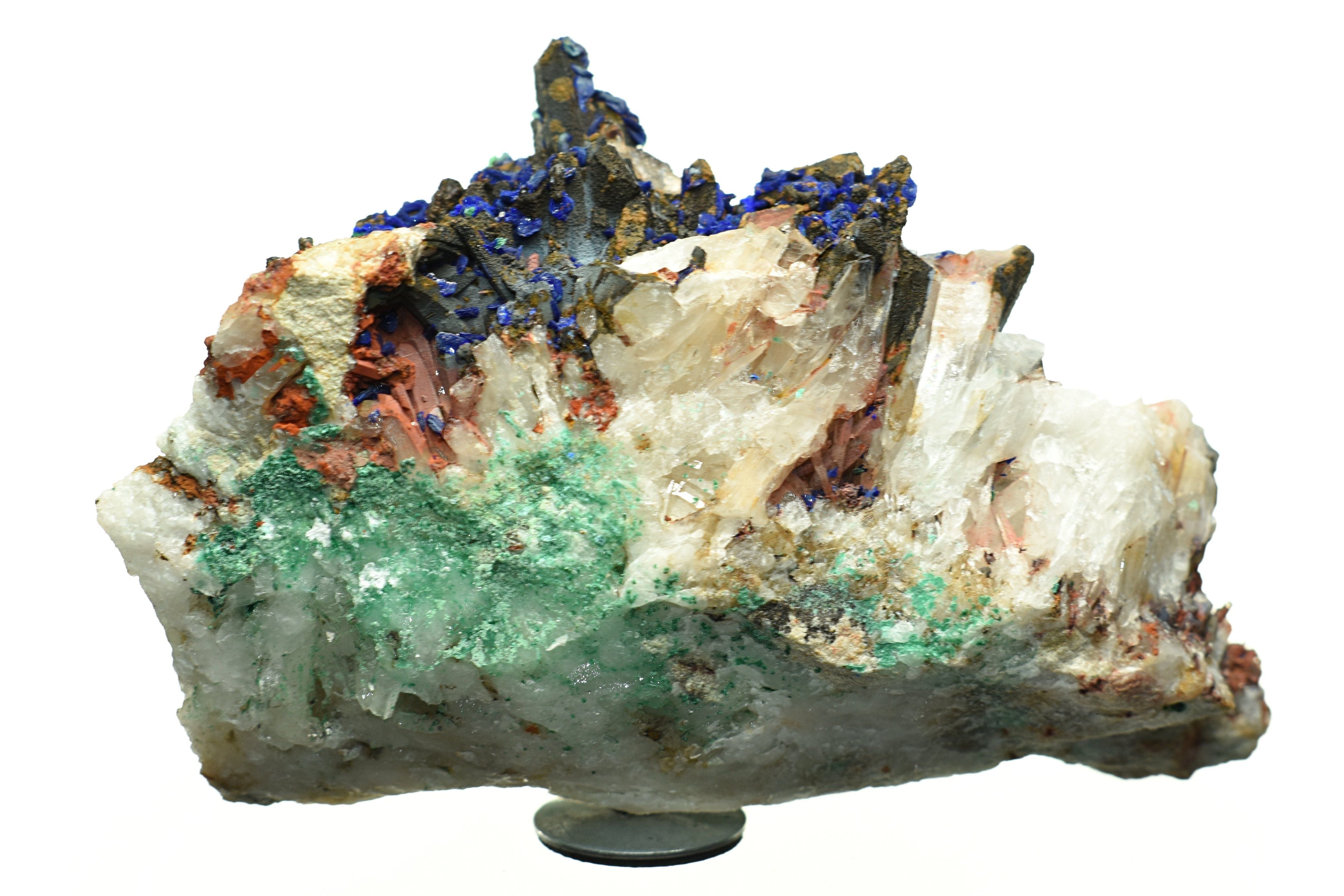 Azurite, Malachite, Black Tourmaline & Quartz Matrix - 20.87 oz