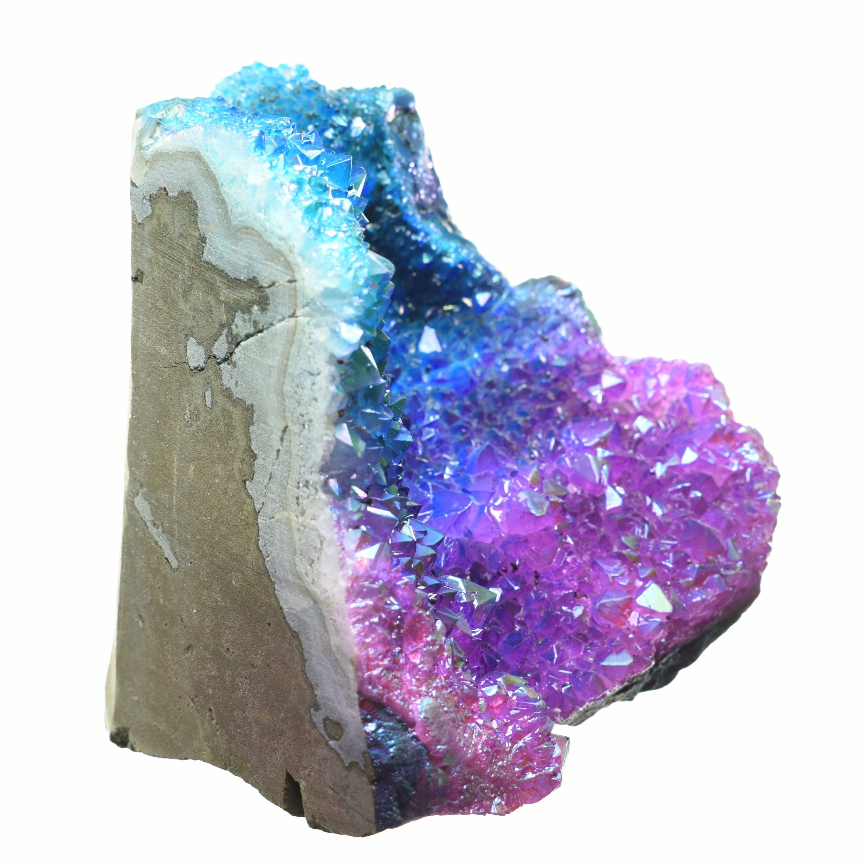 Purple & Pink Aura Treated Quartz Cluster