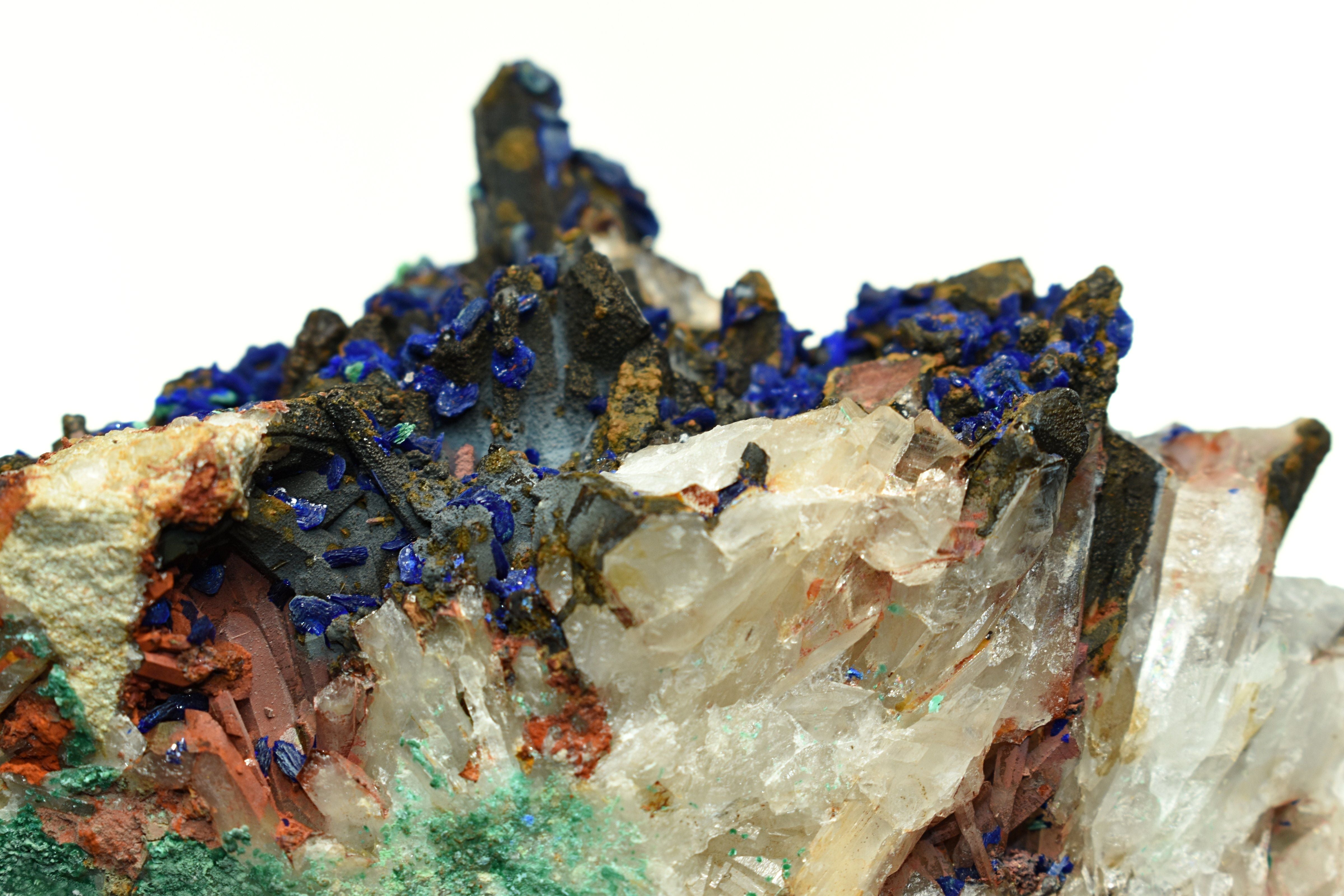 Azurite, Malachite, Black Tourmaline & Quartz Matrix - 20.87 oz