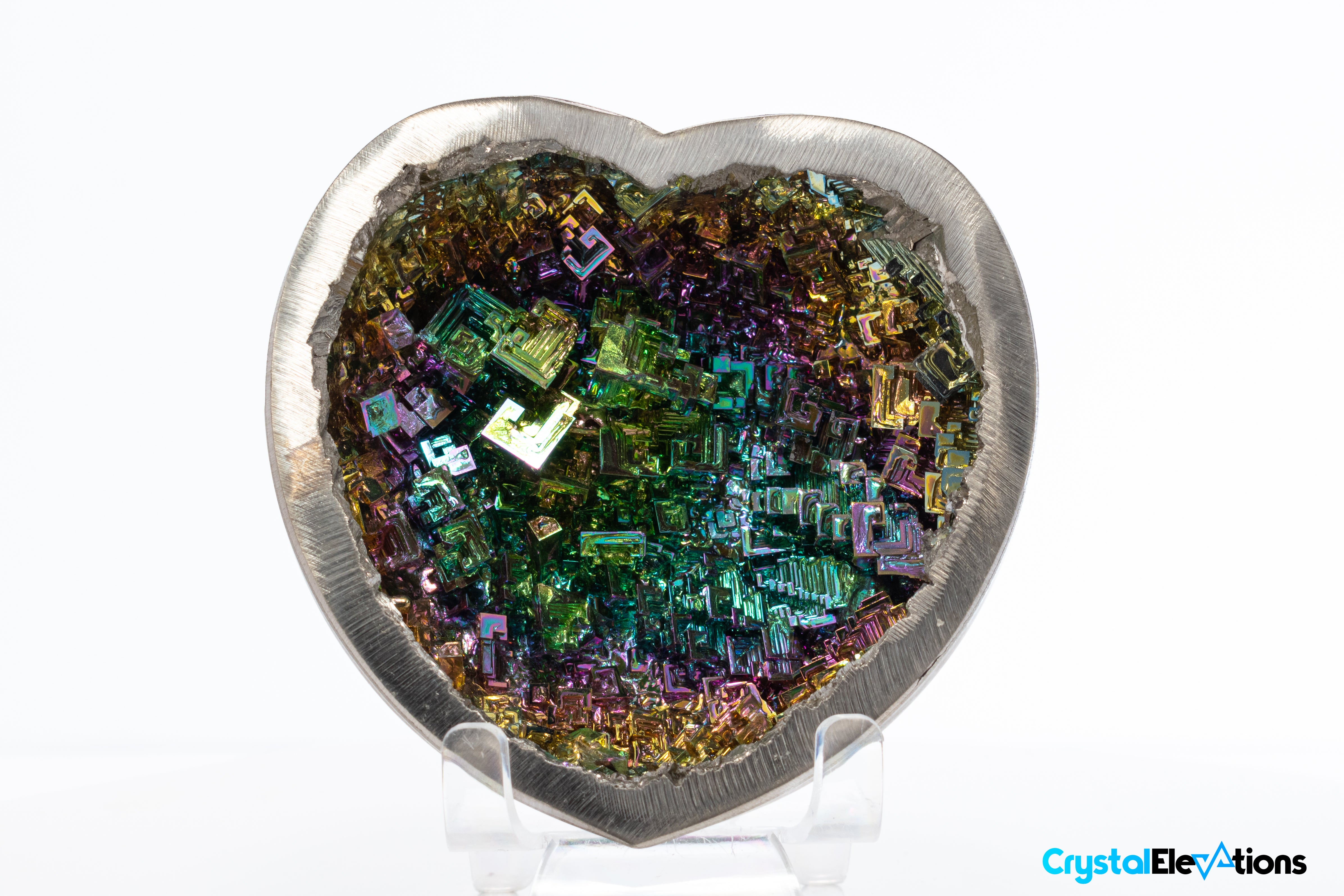 1.35 lb Heart Shaped Bismuth Rainbow Crystal Bowl