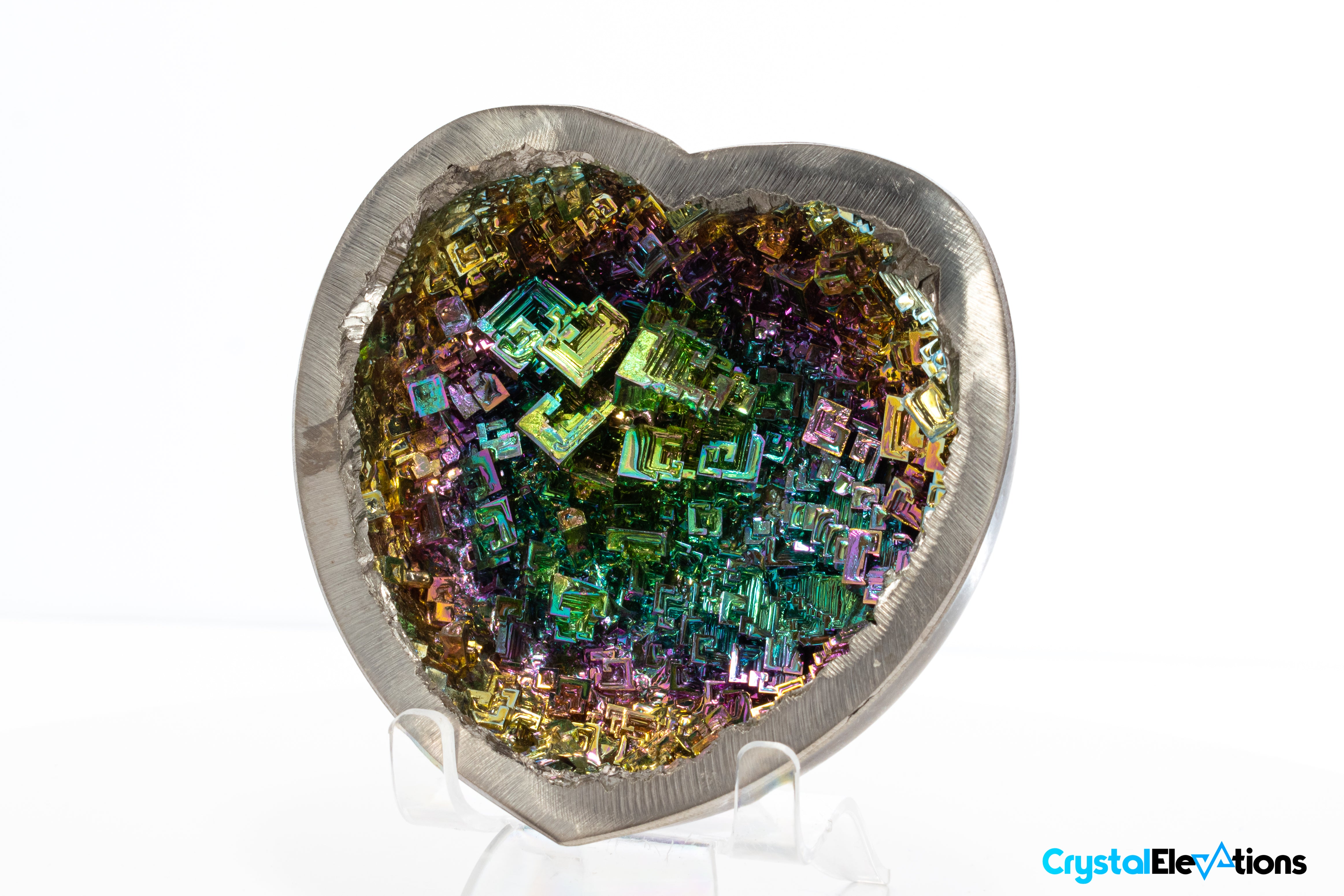 1.35 lb Heart Shaped Bismuth Rainbow Crystal Bowl