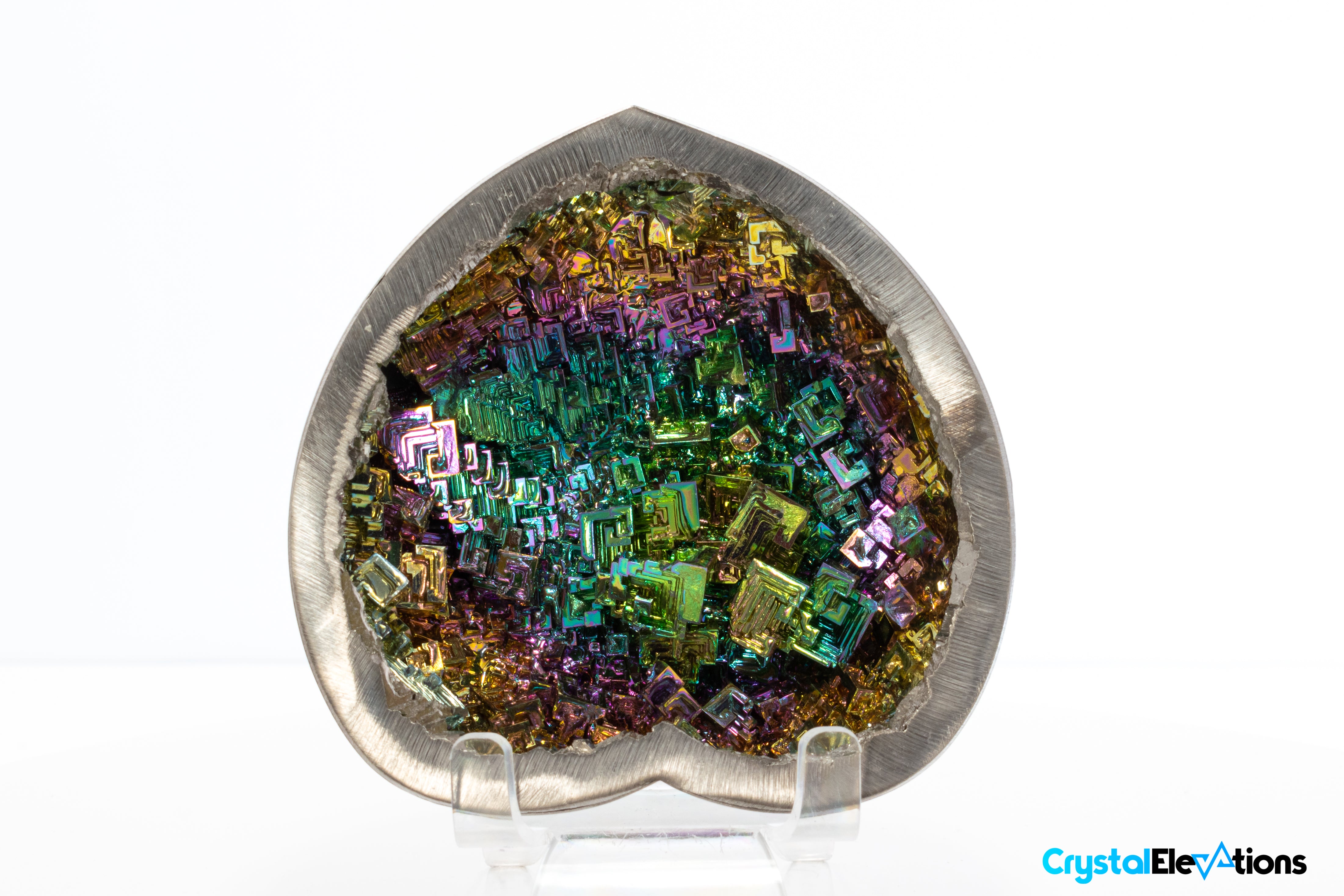 1.35 lb Heart Shaped Bismuth Rainbow Crystal Bowl