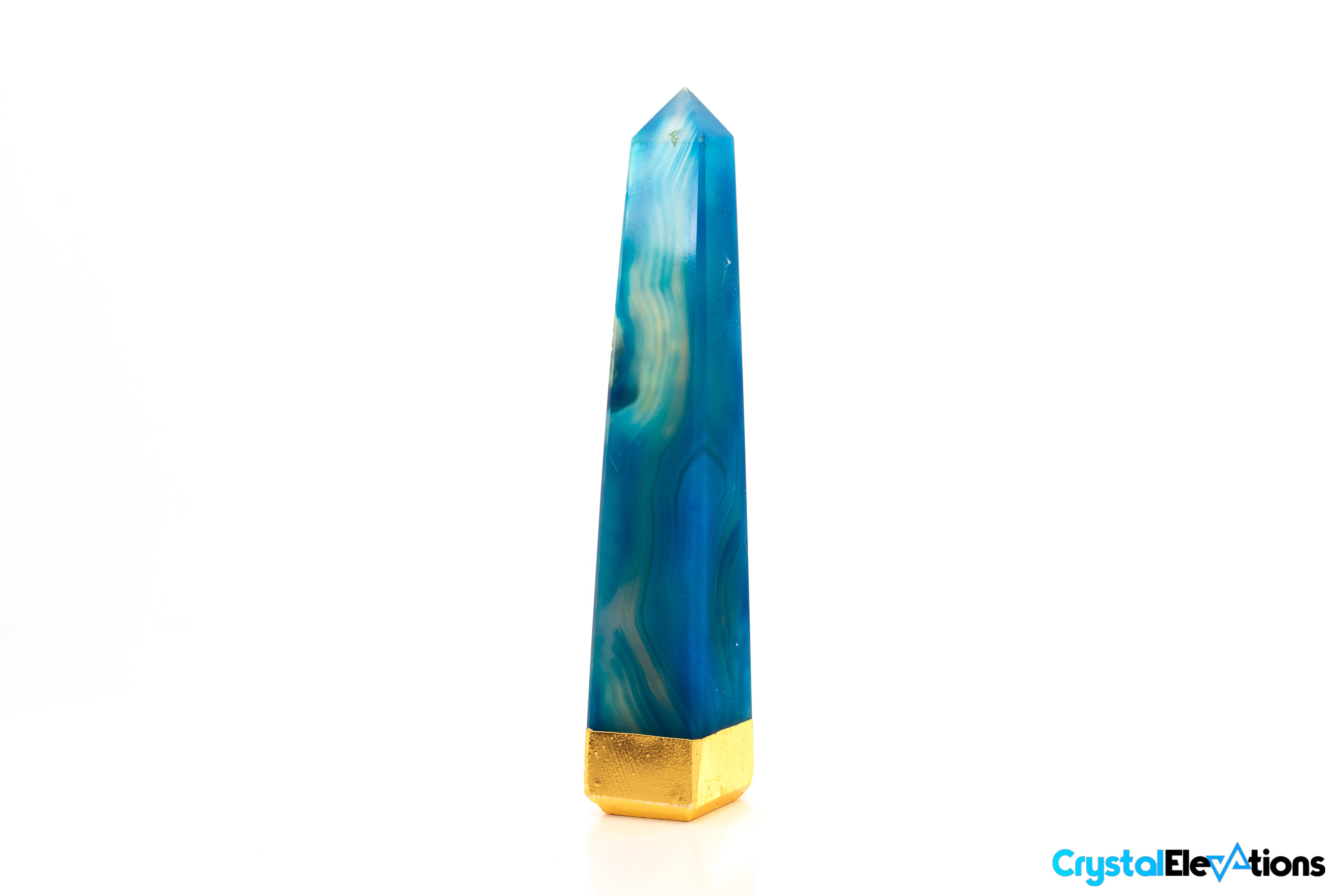 Blue Dyed Agate Obelisk 4.9 in. Clearanced