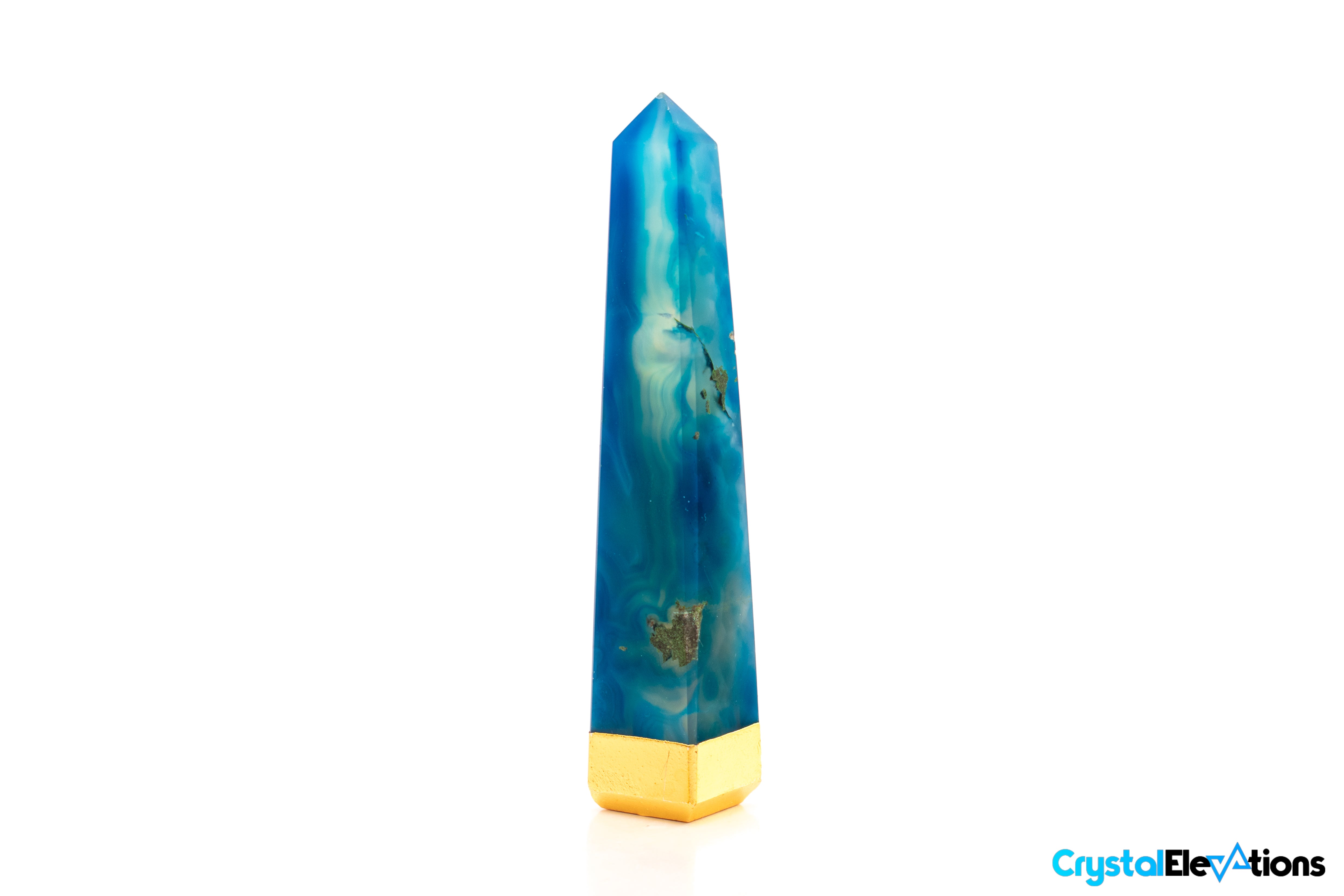 Blue Dyed Agate Obelisk 4.9 in. Clearanced