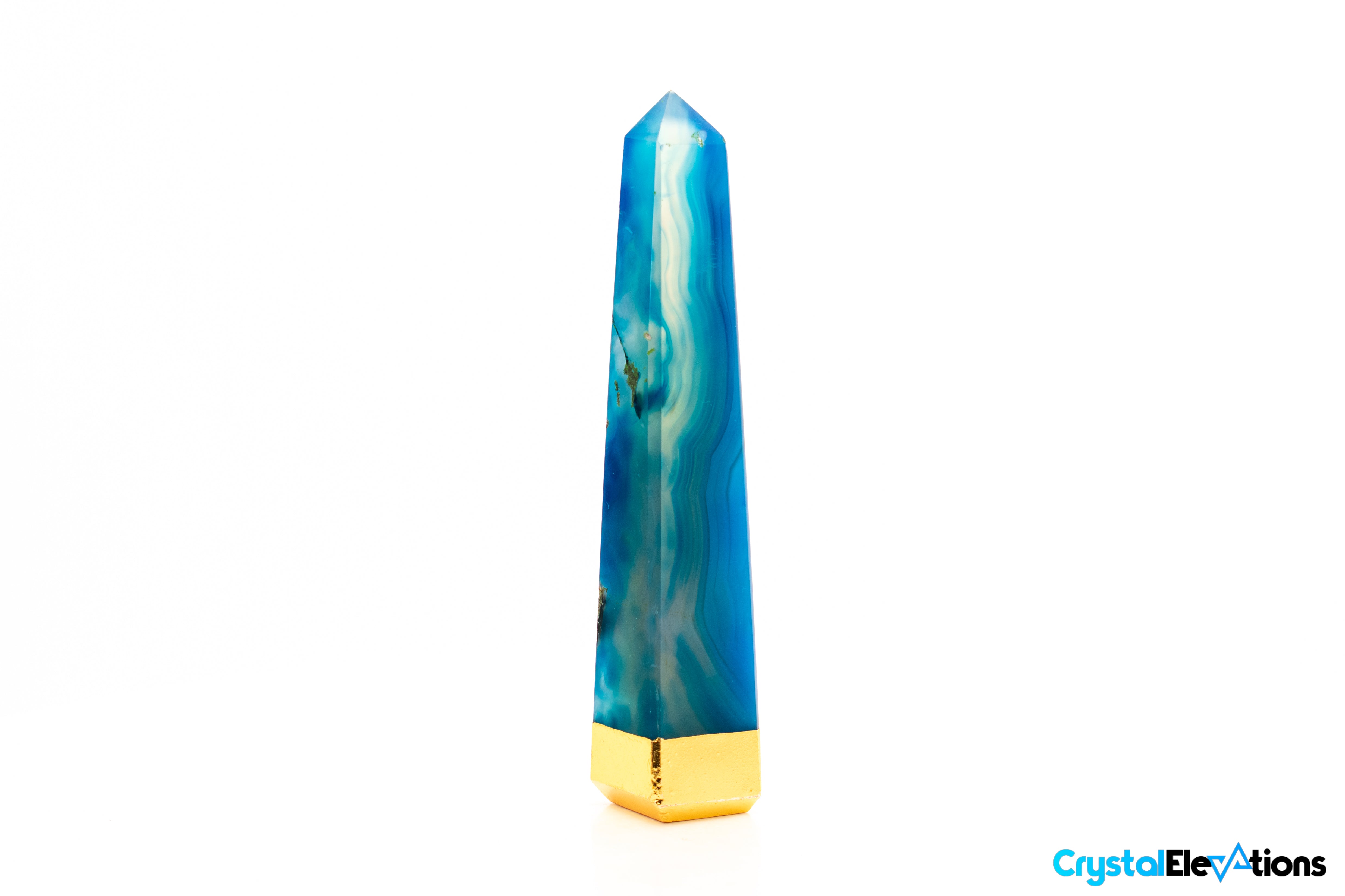 Blue Dyed Agate Obelisk 4.9 in. Clearanced