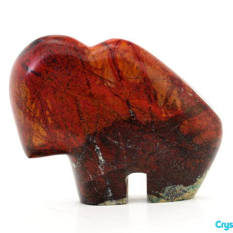 Rare Cinnibar Zuni Bear Buffalo Bison Native American Figurine