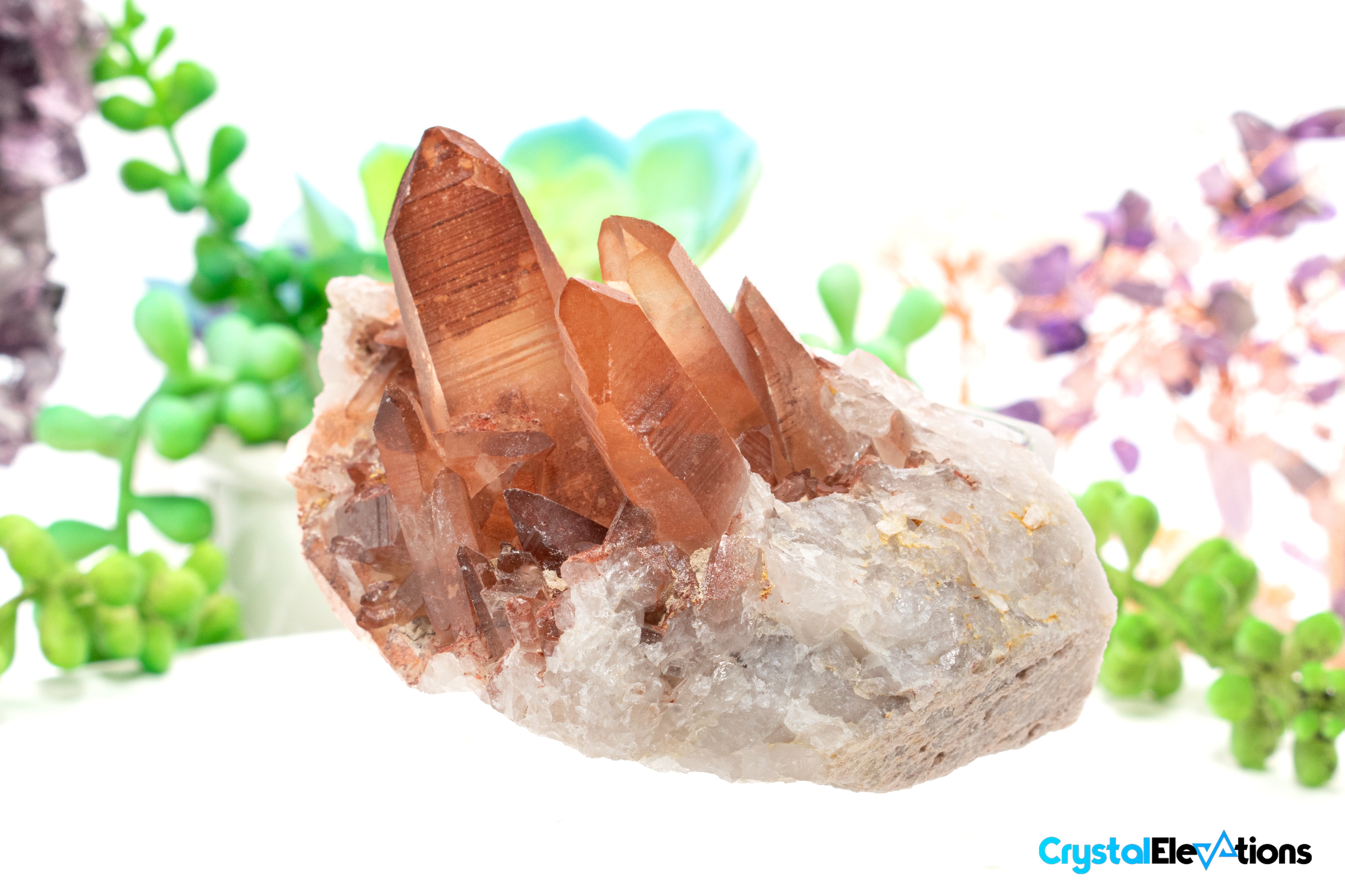 8.53oz Striated Red Quartz Cluster