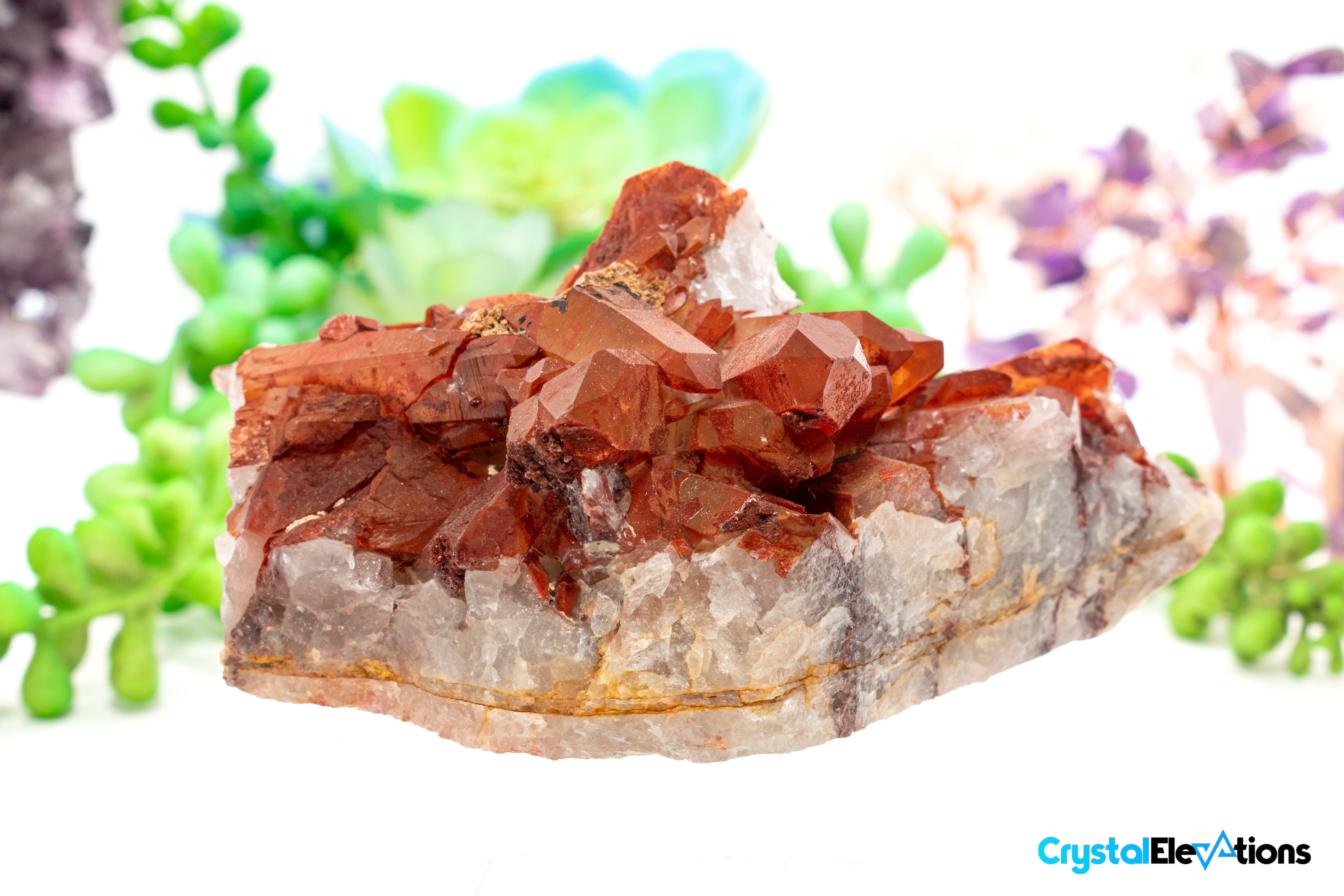 10.69oz Striated Red Quartz Cluster