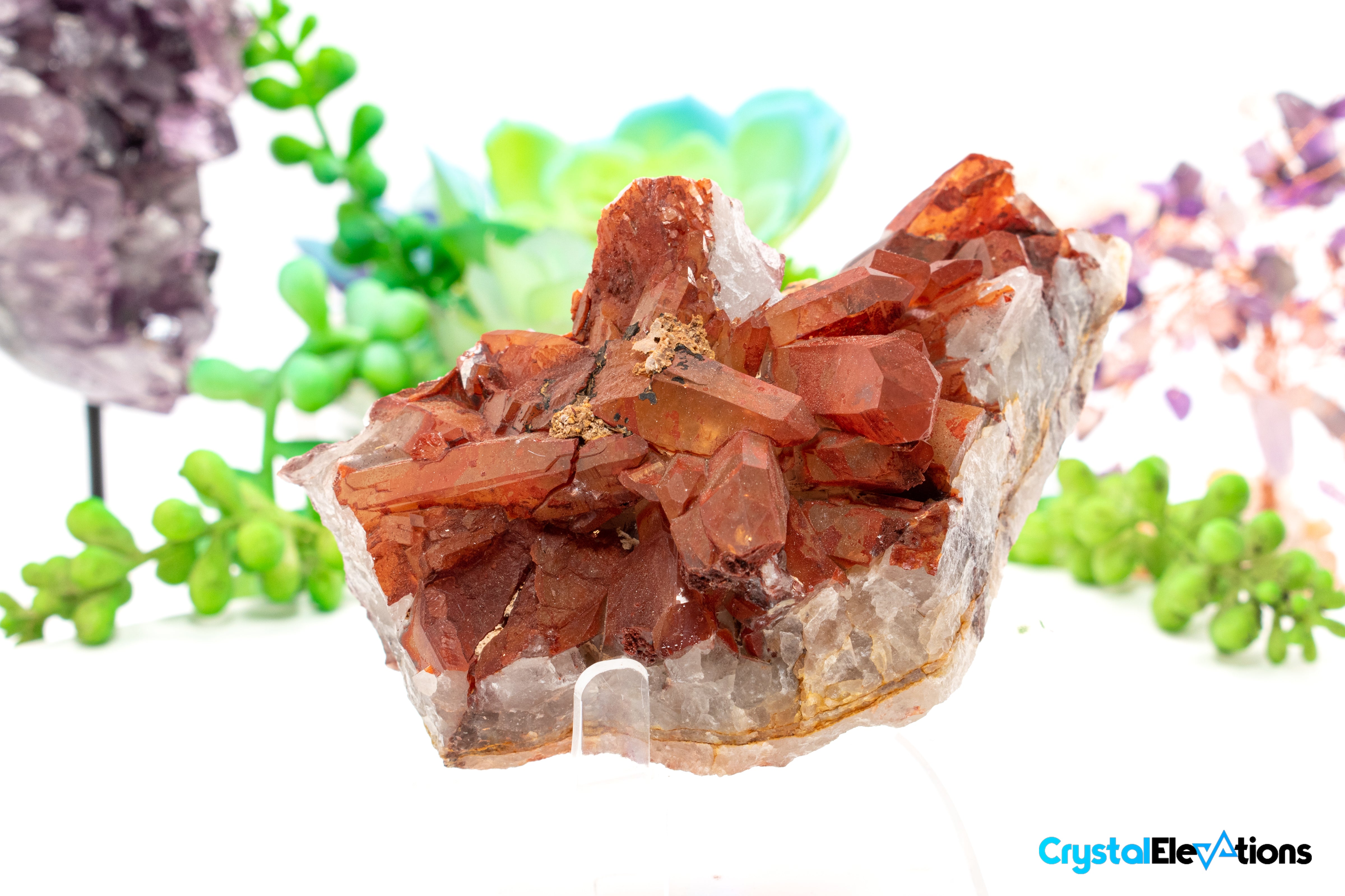 10.69oz Striated Red Quartz Cluster