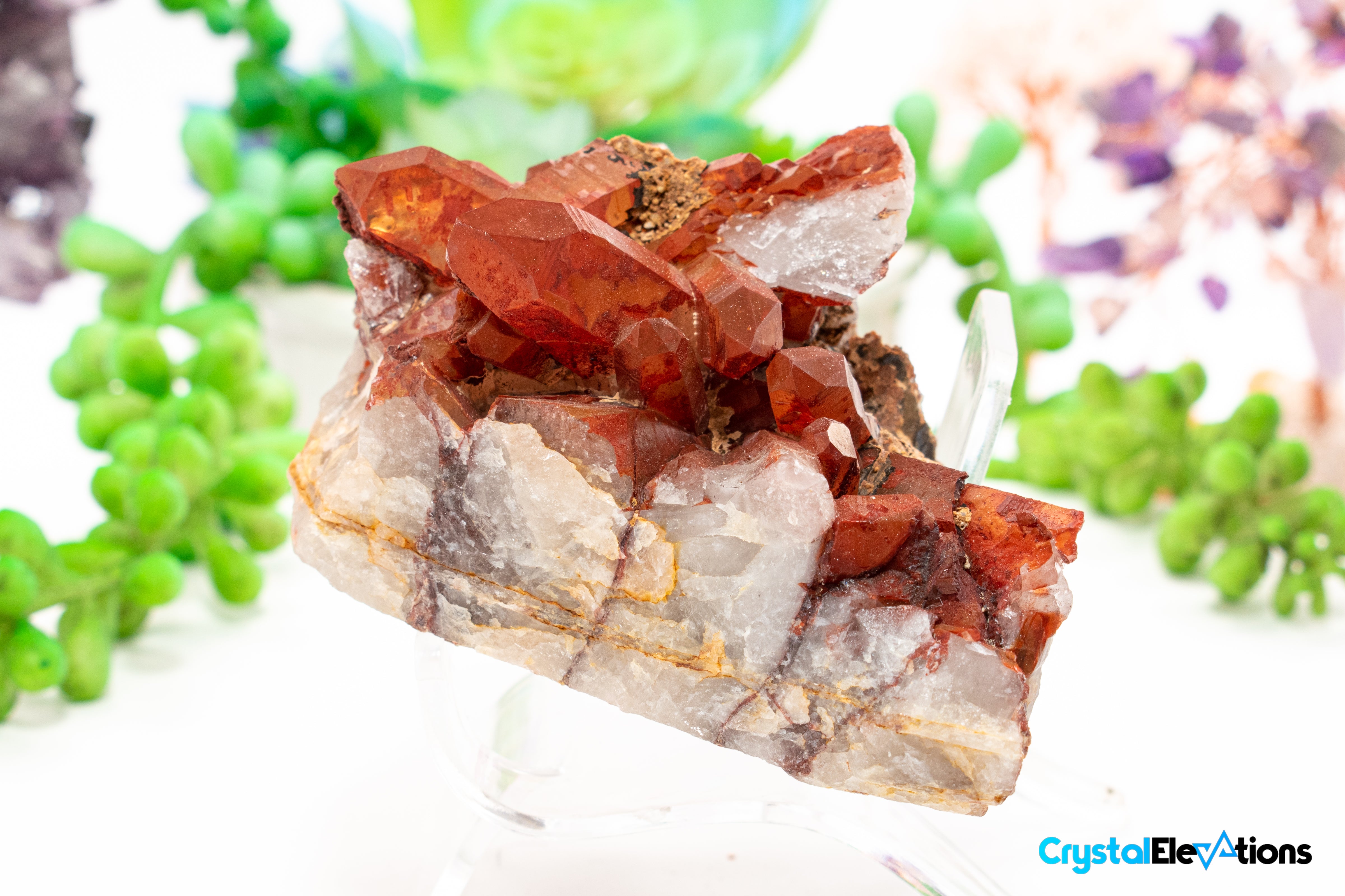 10.69oz Striated Red Quartz Cluster