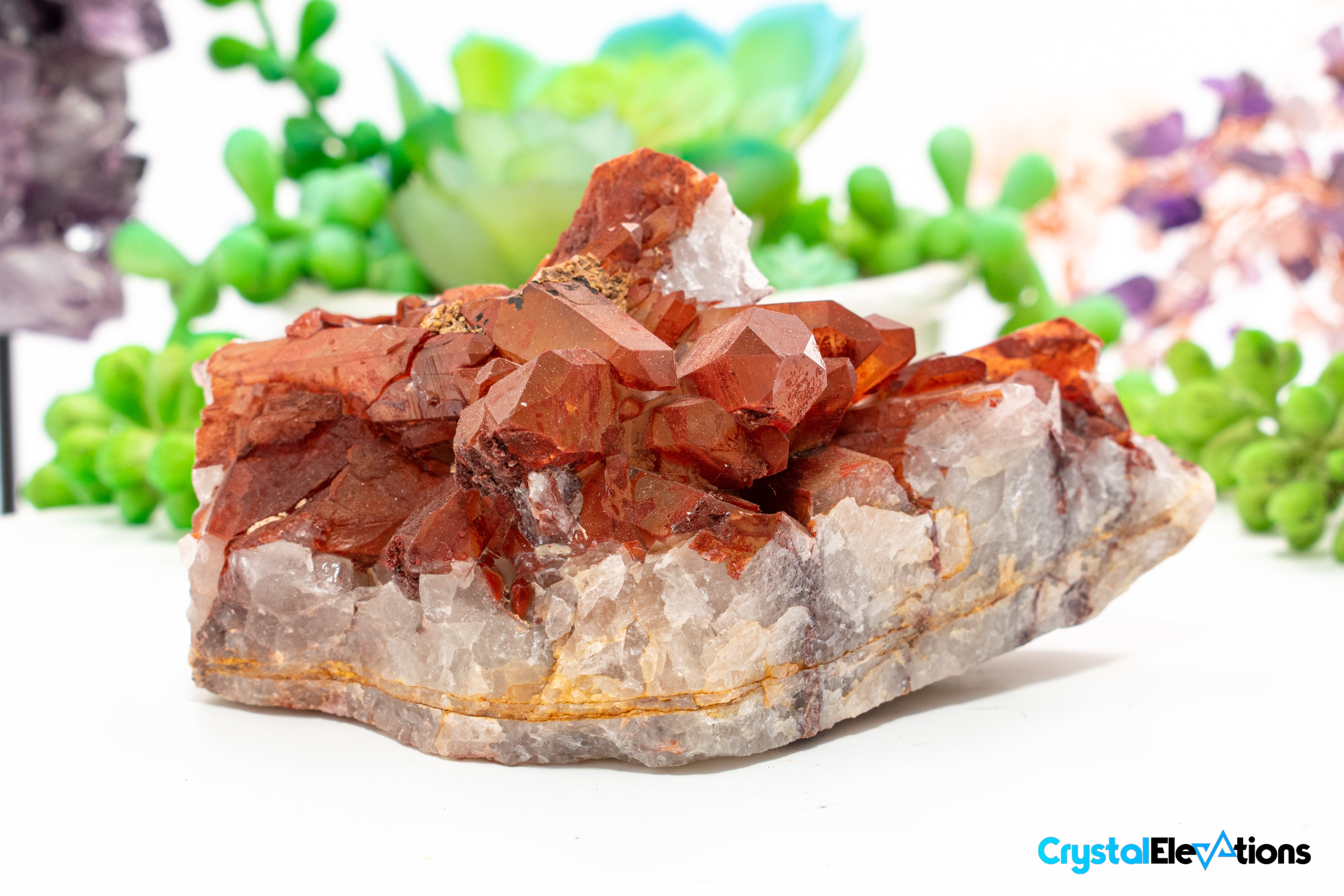 10.69oz Striated Red Quartz Cluster