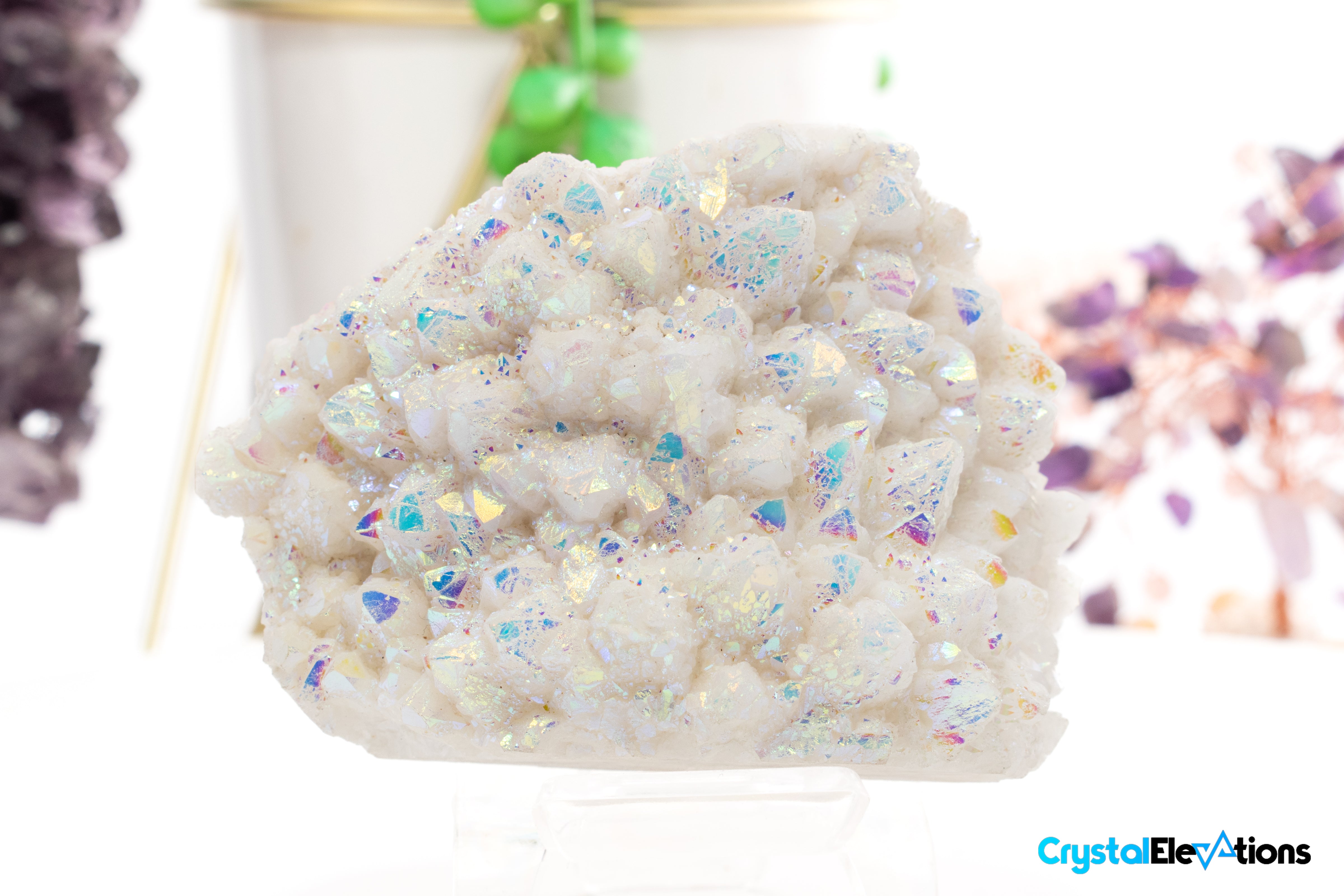 Large Angel Aura Quartz Sparkling Cluster 8.29 oz