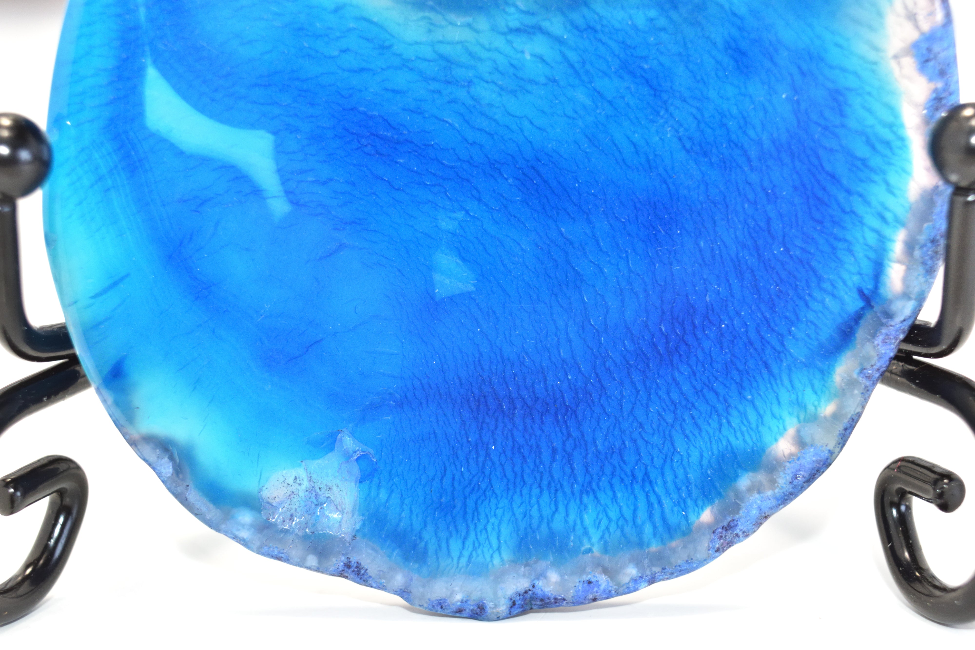 Blue Dyed Agate Medallion Slice