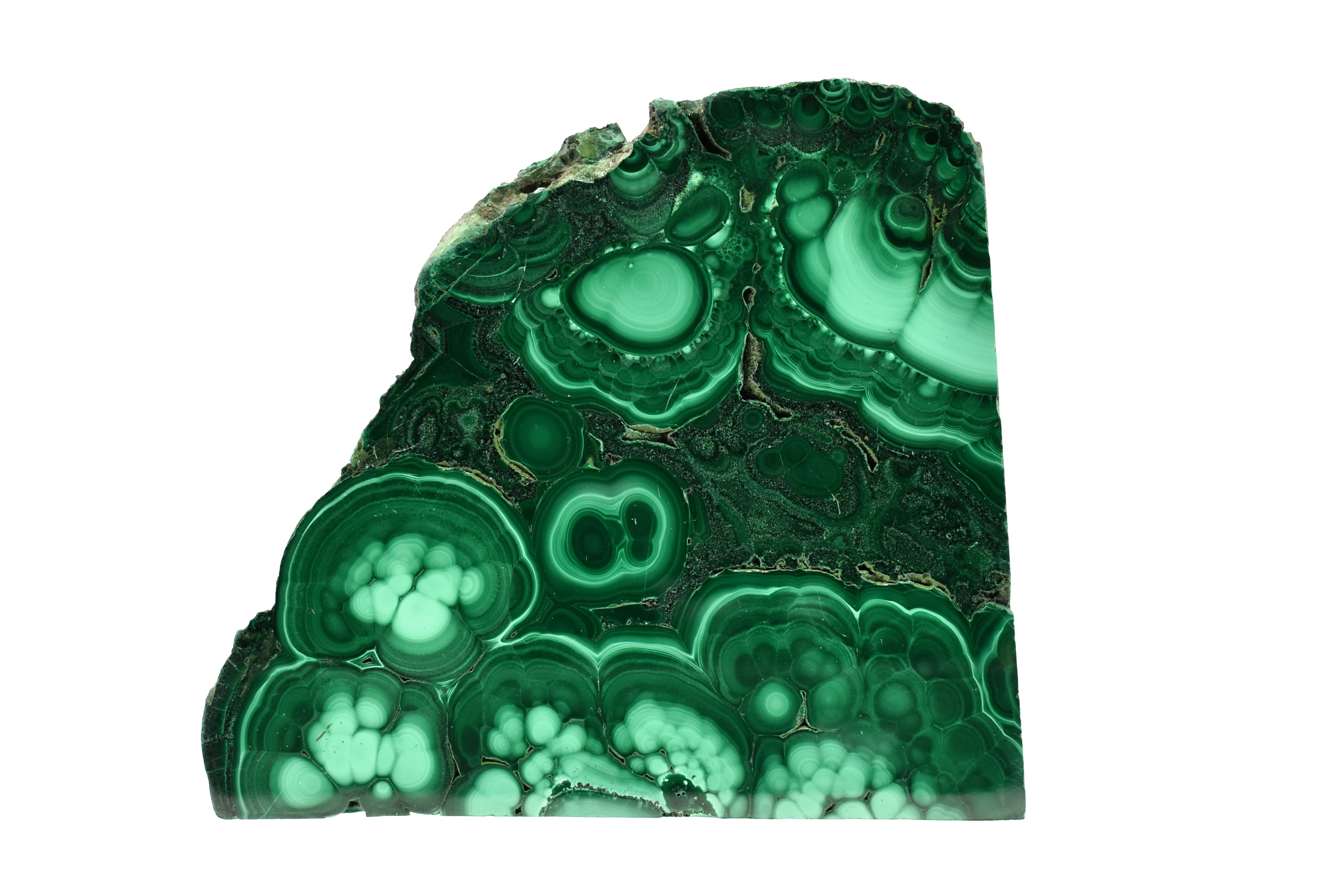 Malachite Slab Exquisite Botryoidal Patterns With Druzy Caverns