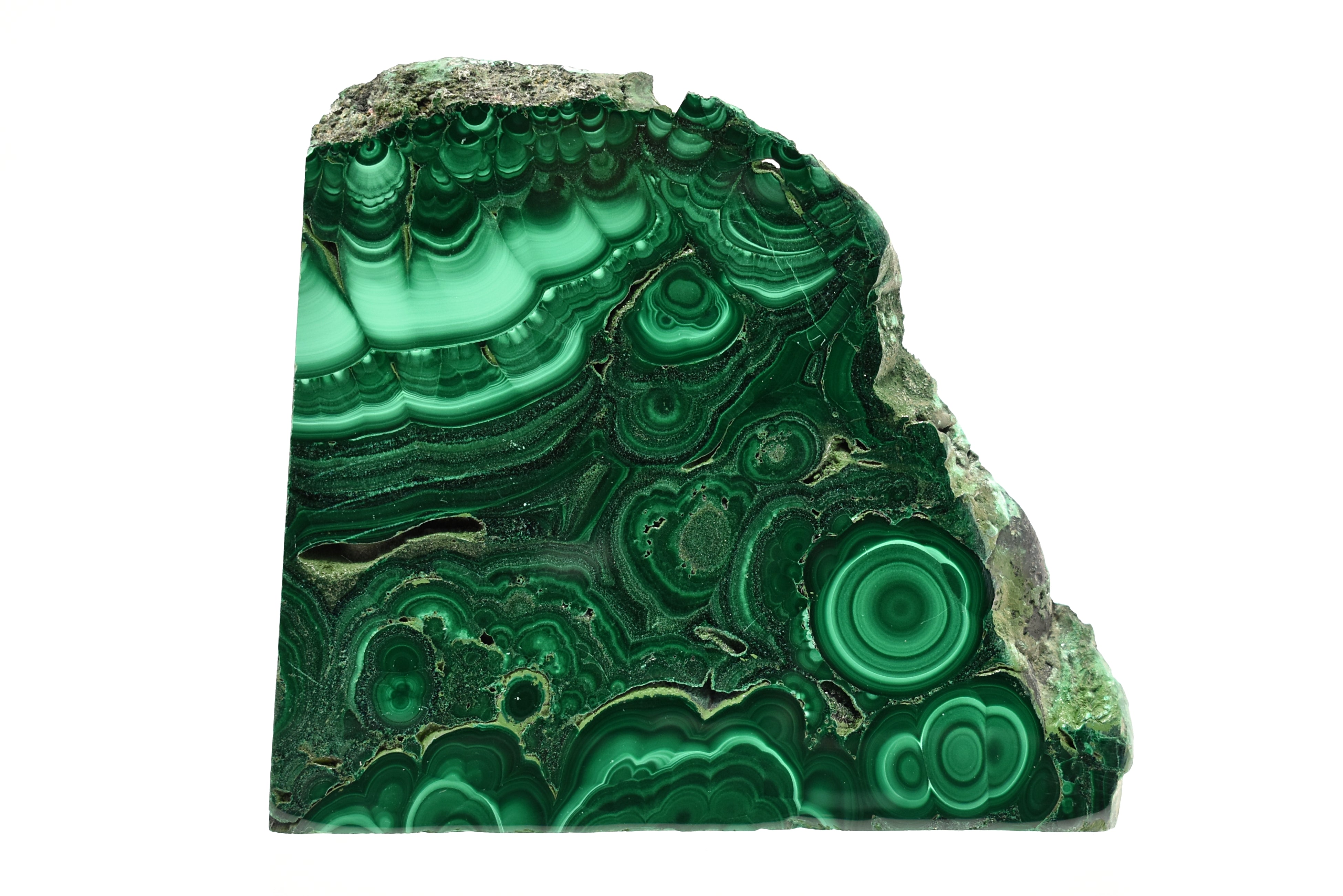 Malachite Slab Exquisite Botryoidal Patterns With Druzy Caverns