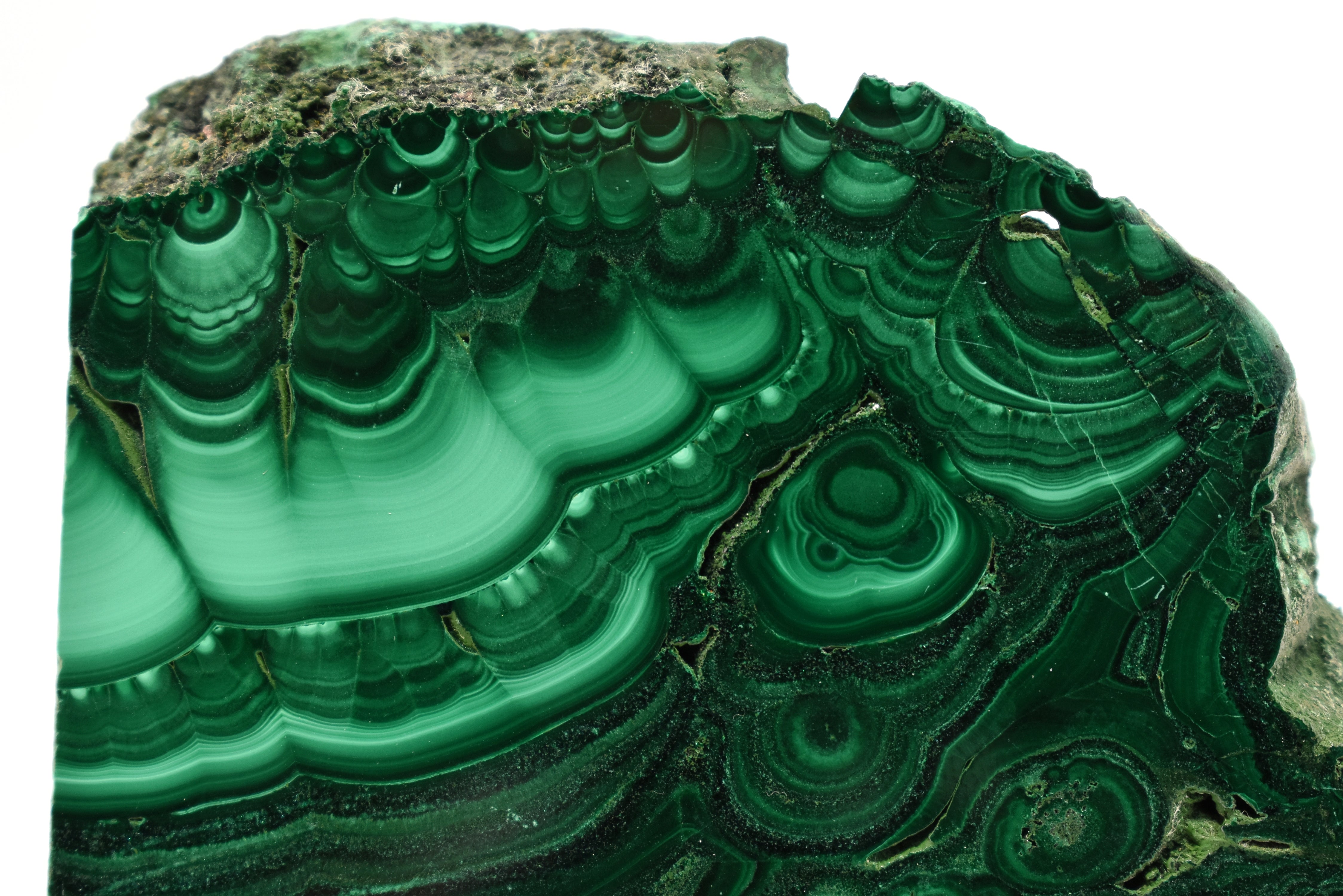 Malachite Slab Exquisite Botryoidal Patterns With Druzy Caverns