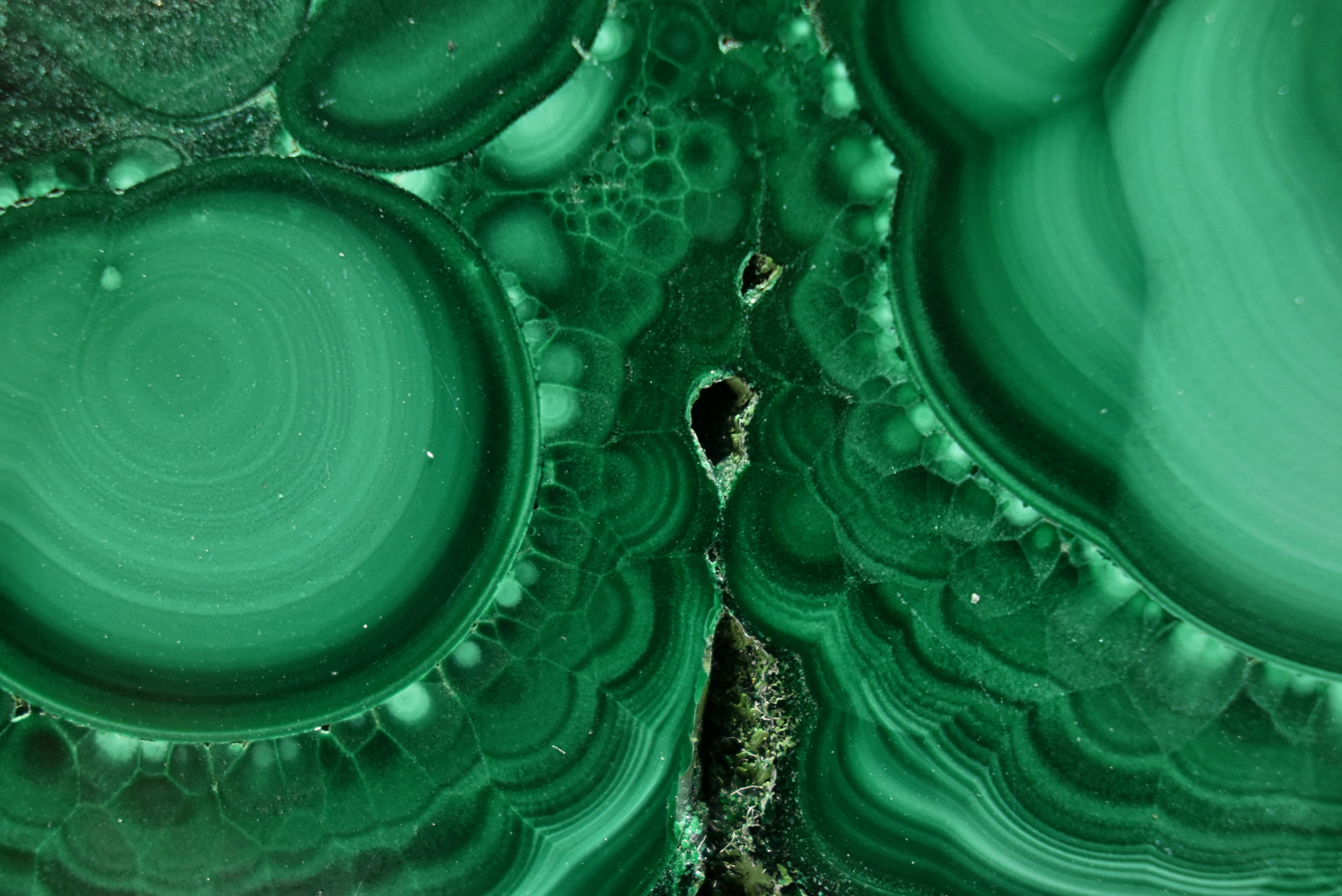 Malachite Slab Exquisite Botryoidal Patterns With Druzy Caverns