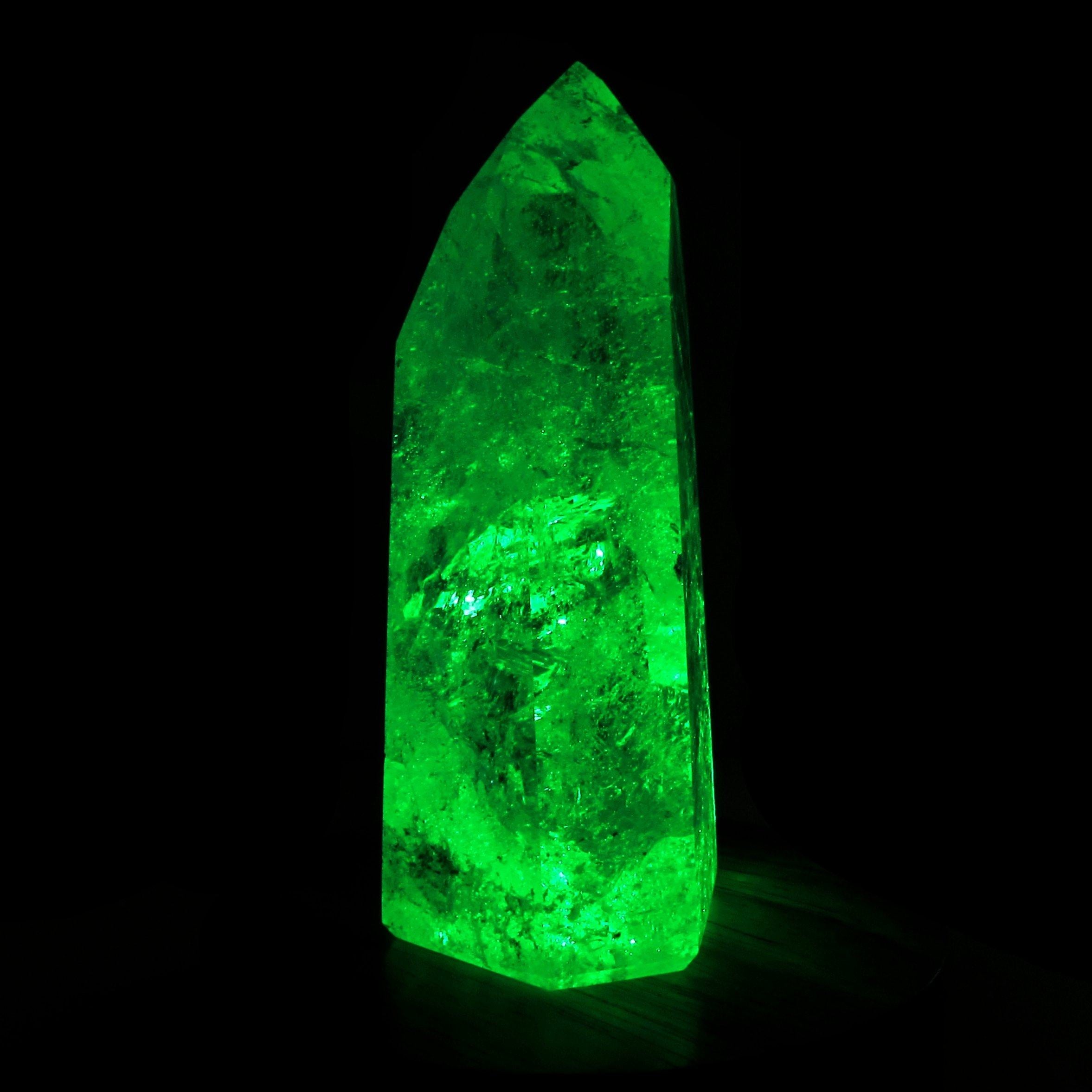 Green illuminated crystal