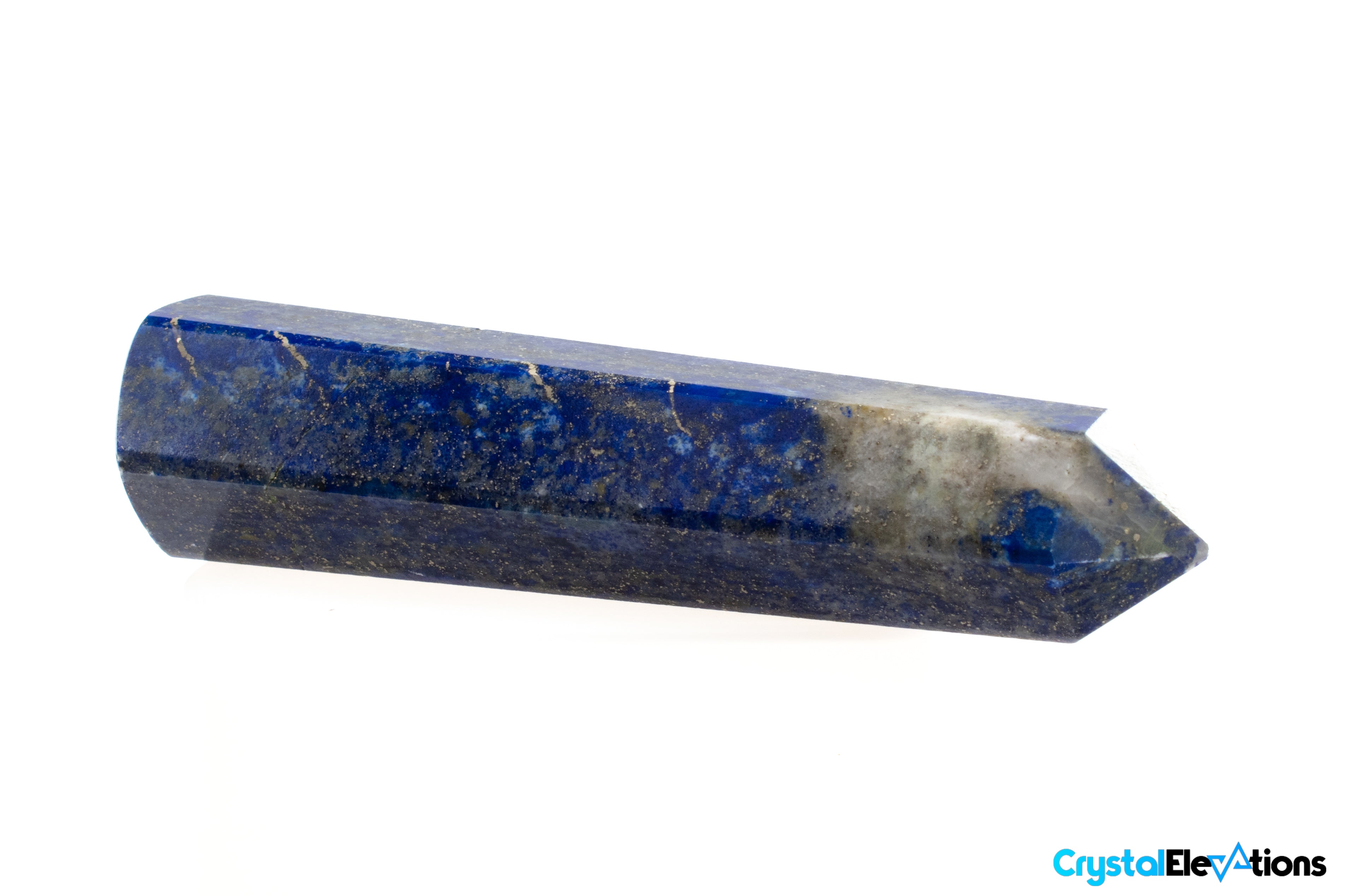 Lapis Lazuli 6-Sided Tower Generator Mirrored Apex Tip 4.45 inch