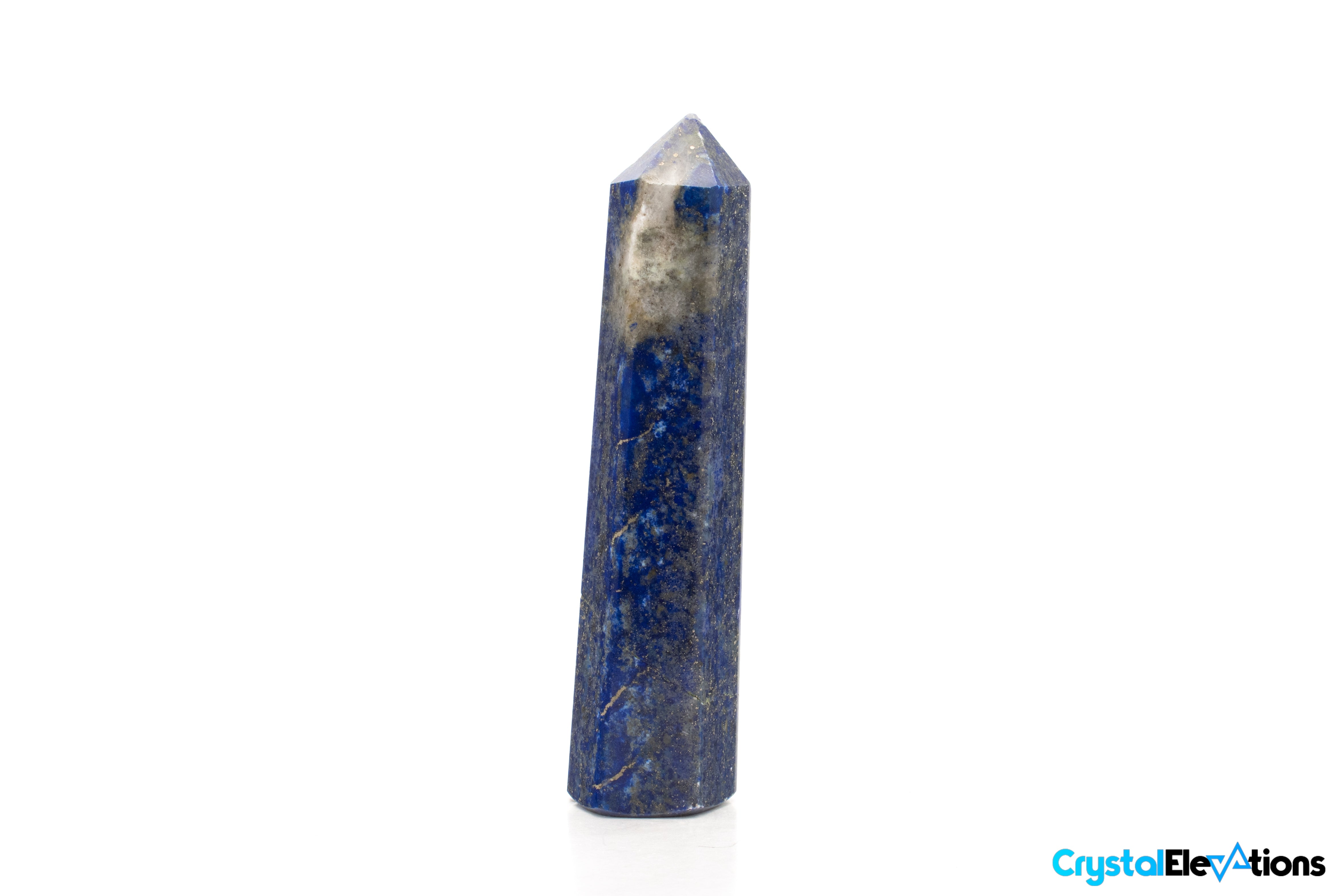 Lapis Lazuli 6-Sided Tower Generator Mirrored Apex Tip 4.45 inch