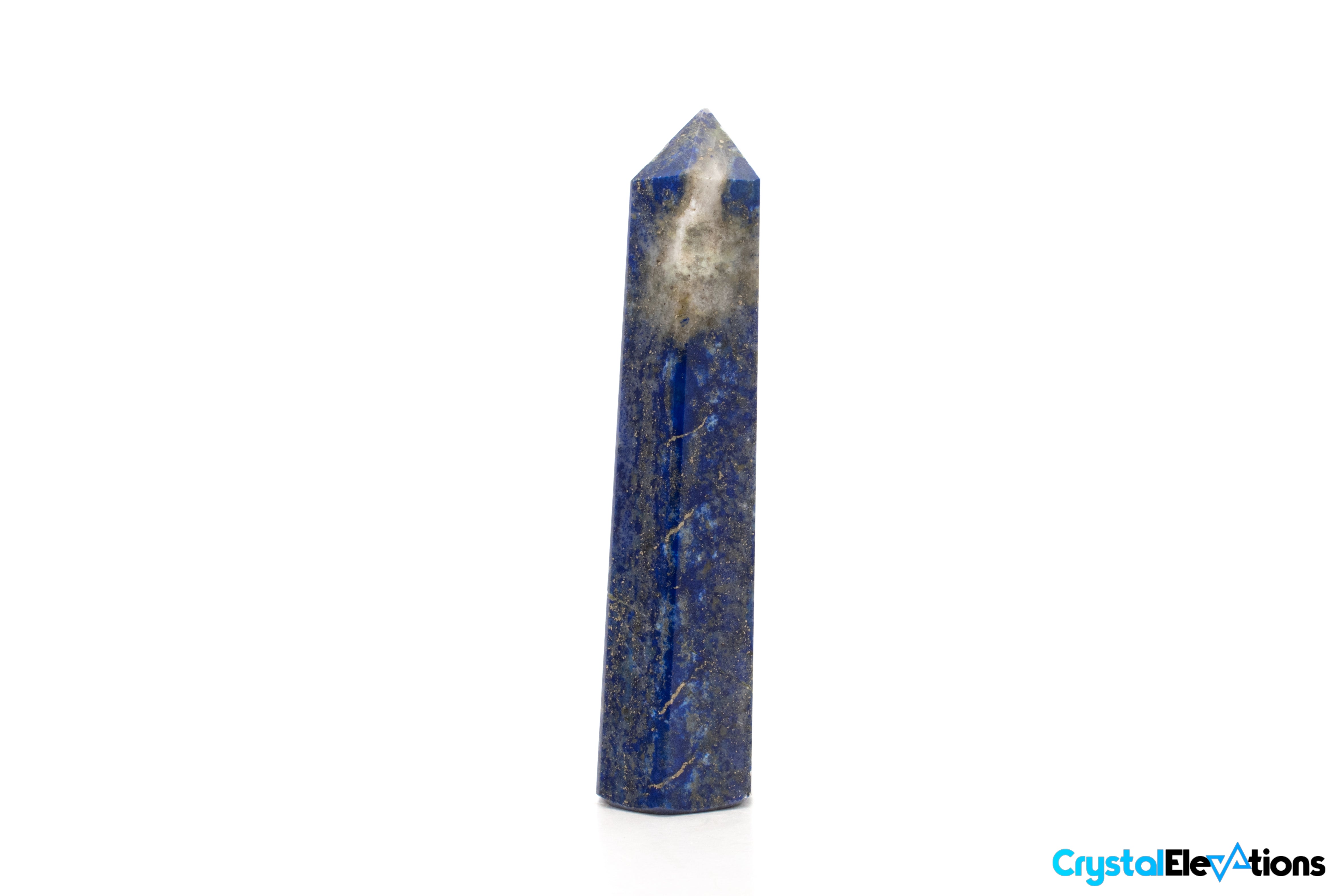 Lapis Lazuli 6-Sided Tower Generator Mirrored Apex Tip 4.45 inch