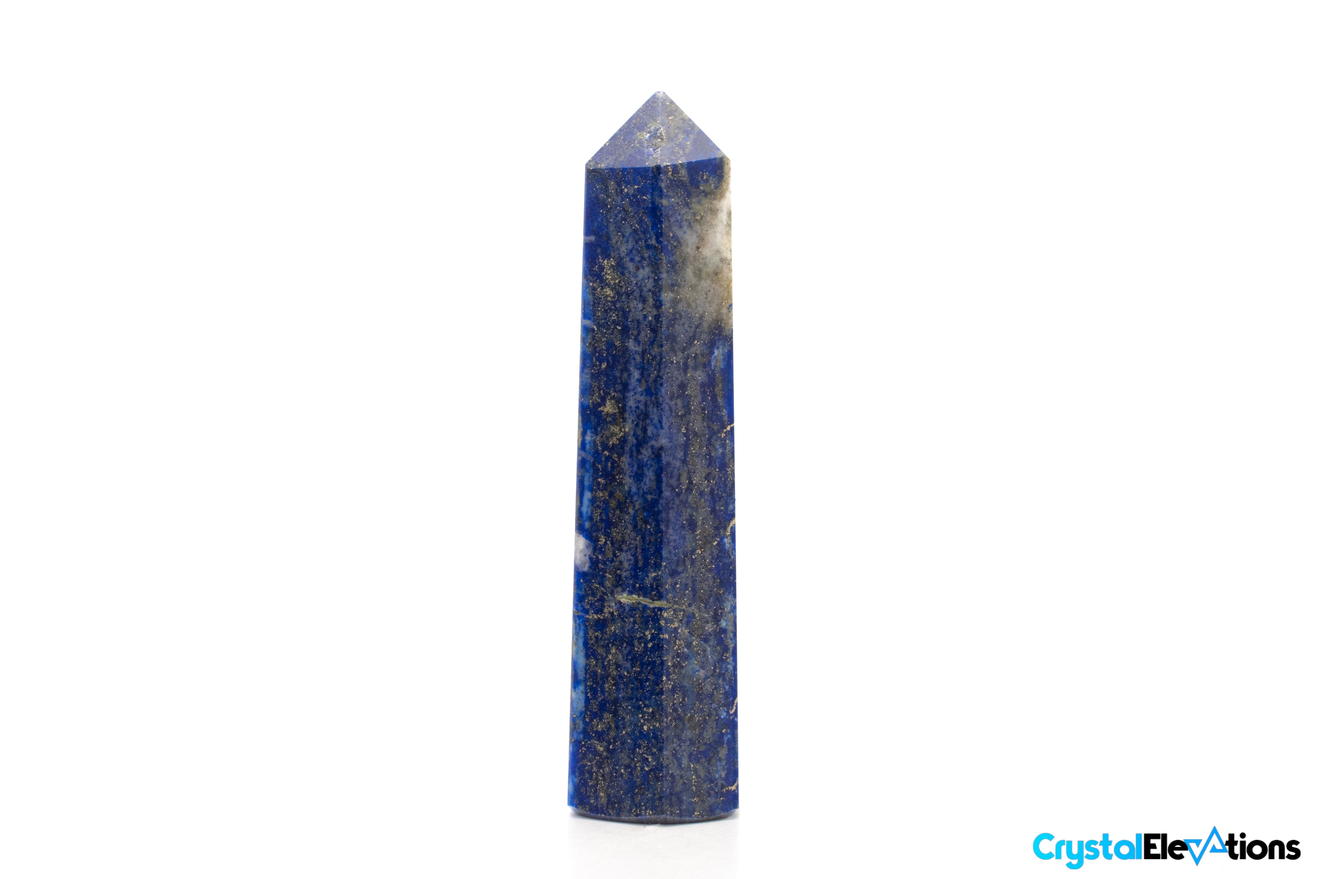 Lapis Lazuli 6-Sided Tower Generator Mirrored Apex Tip 4.45 inch