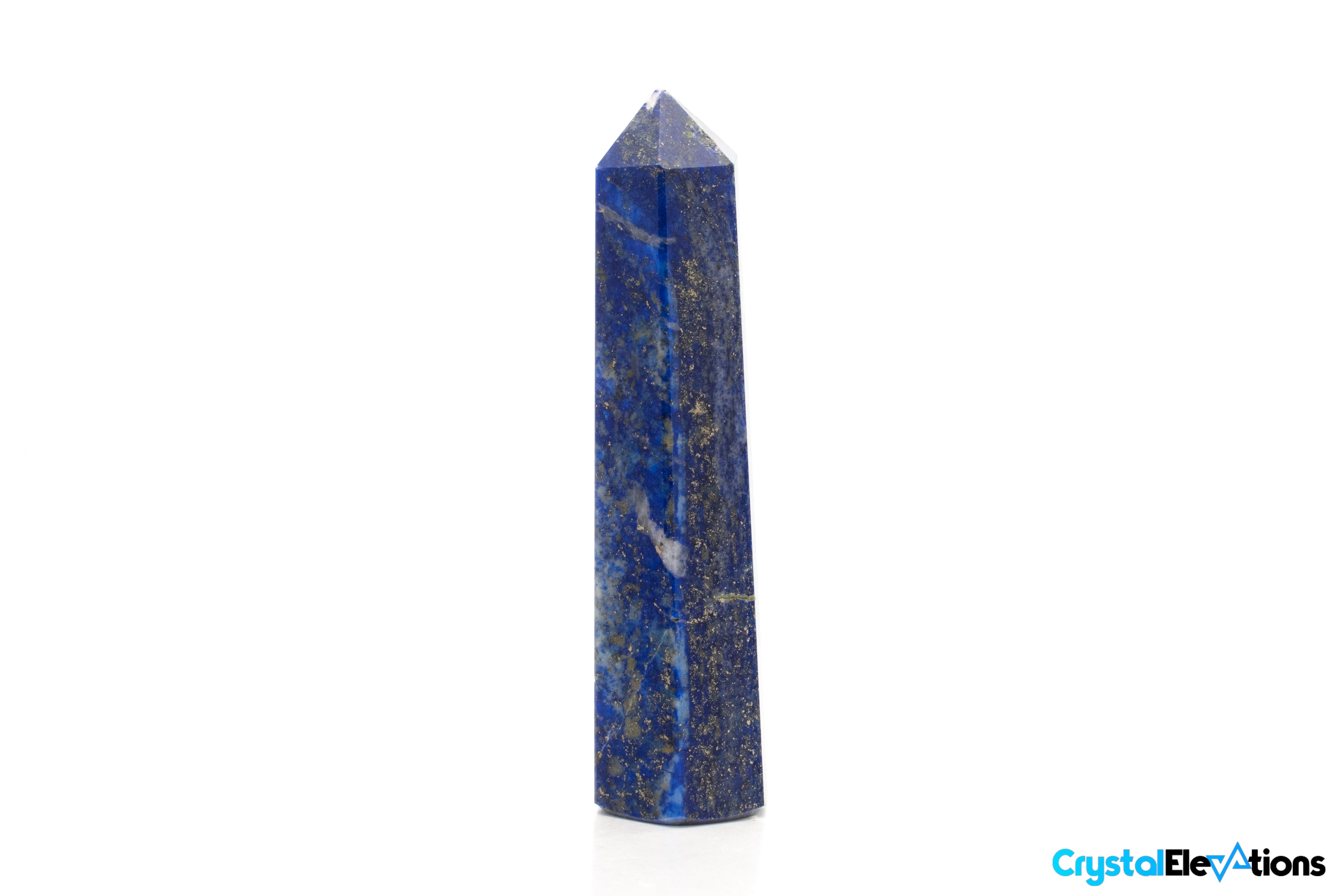 Lapis Lazuli 6-Sided Tower Generator Mirrored Apex Tip 4.45 inch