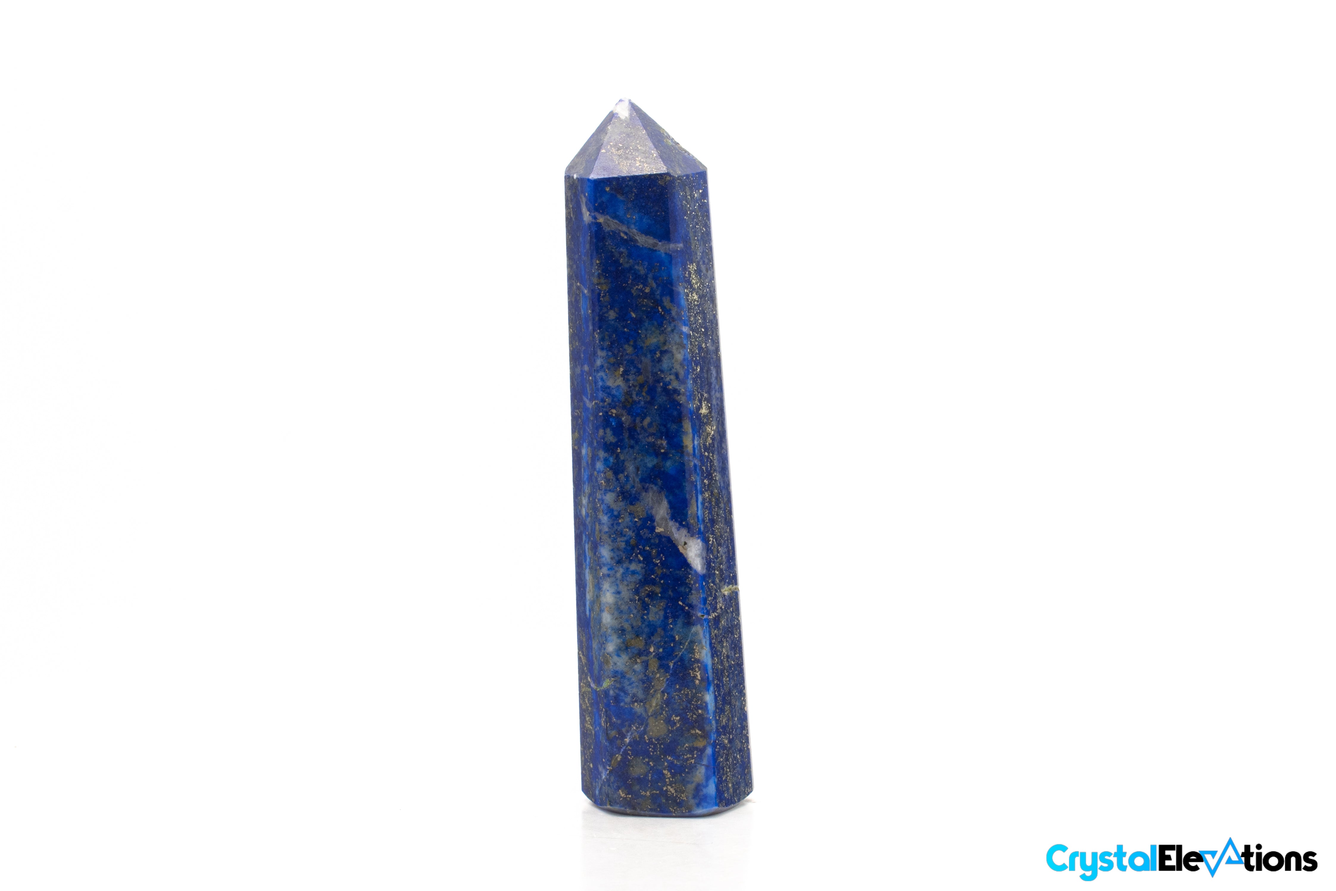 Lapis Lazuli 6-Sided Tower Generator Mirrored Apex Tip 4.45 inch