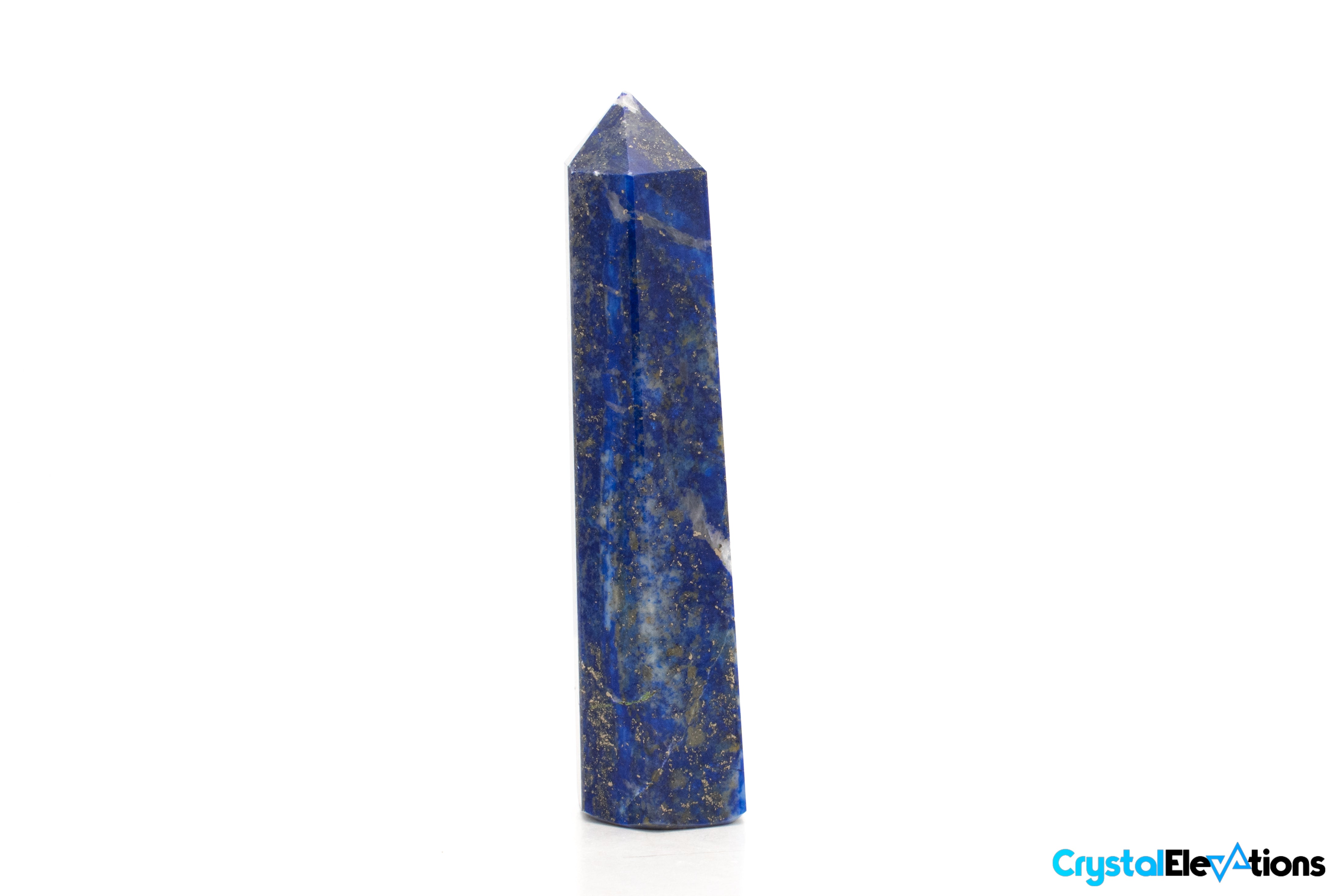 Lapis Lazuli 6-Sided Tower Generator Mirrored Apex Tip 4.45 inch