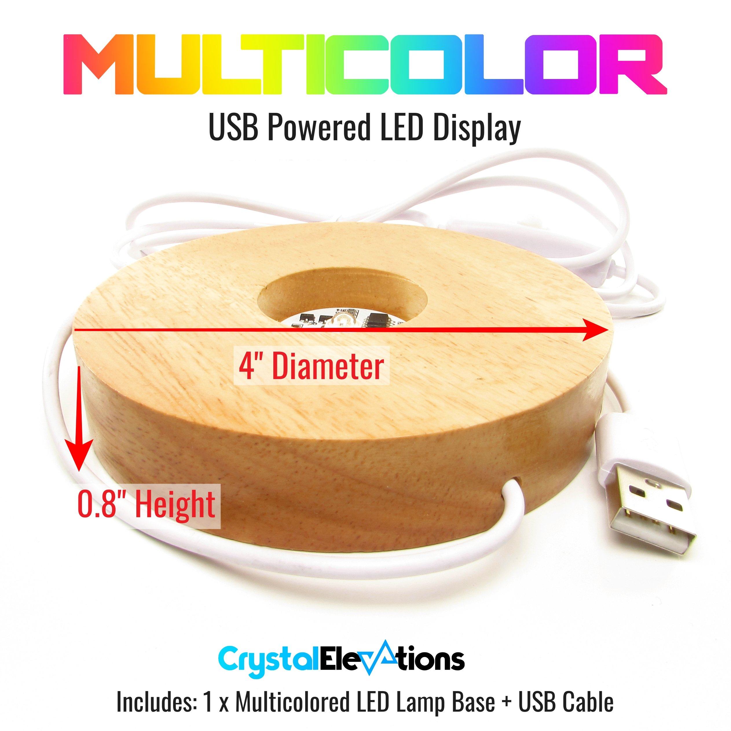 7-Colored LED USB Lamp Base - Large (4 inch)