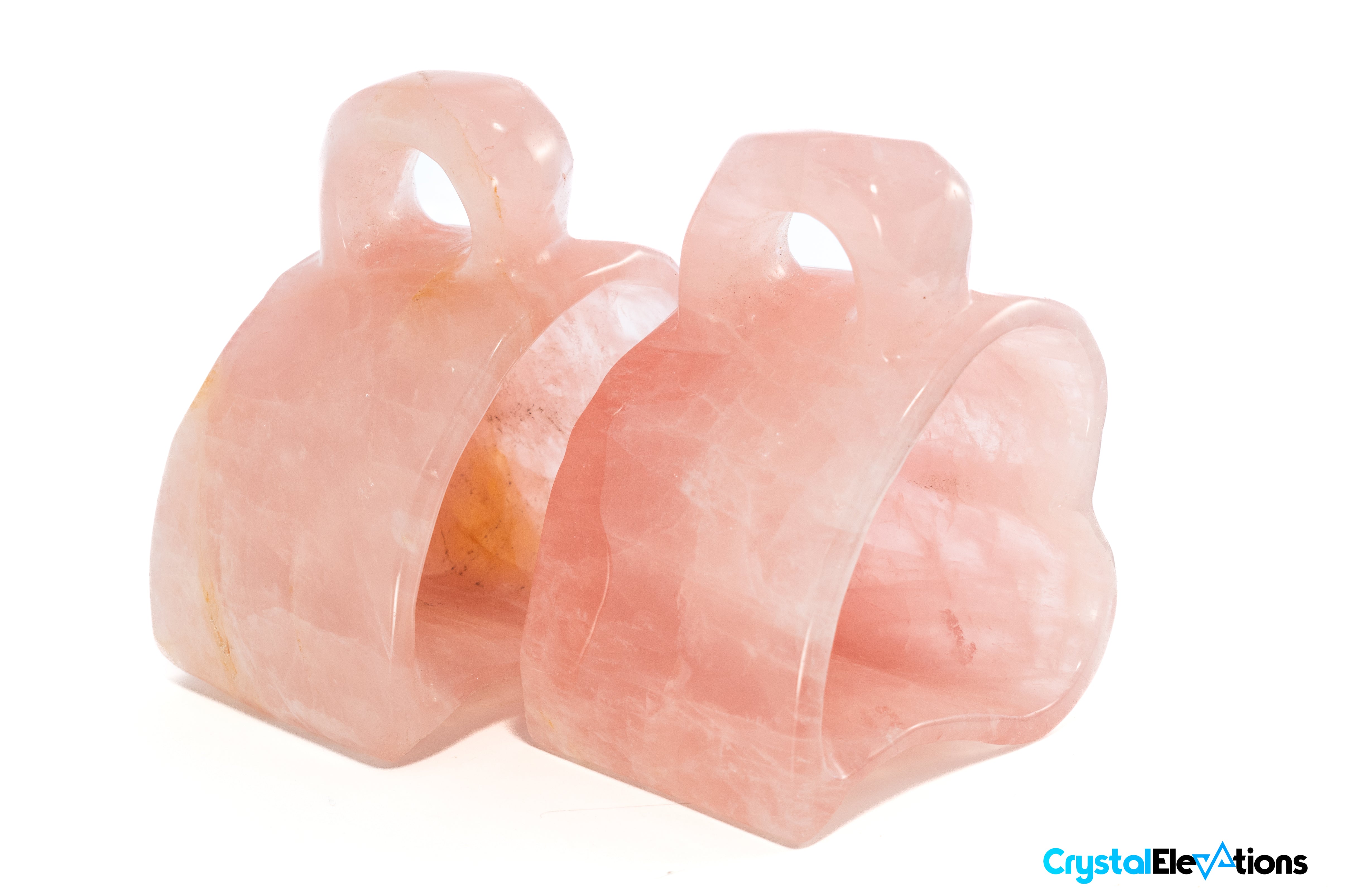 5322 - Crystal Heart Mug Set - Rose Quartz - Comes with Coaster - 2 Cups in  Each Set - Top Quality Crystal