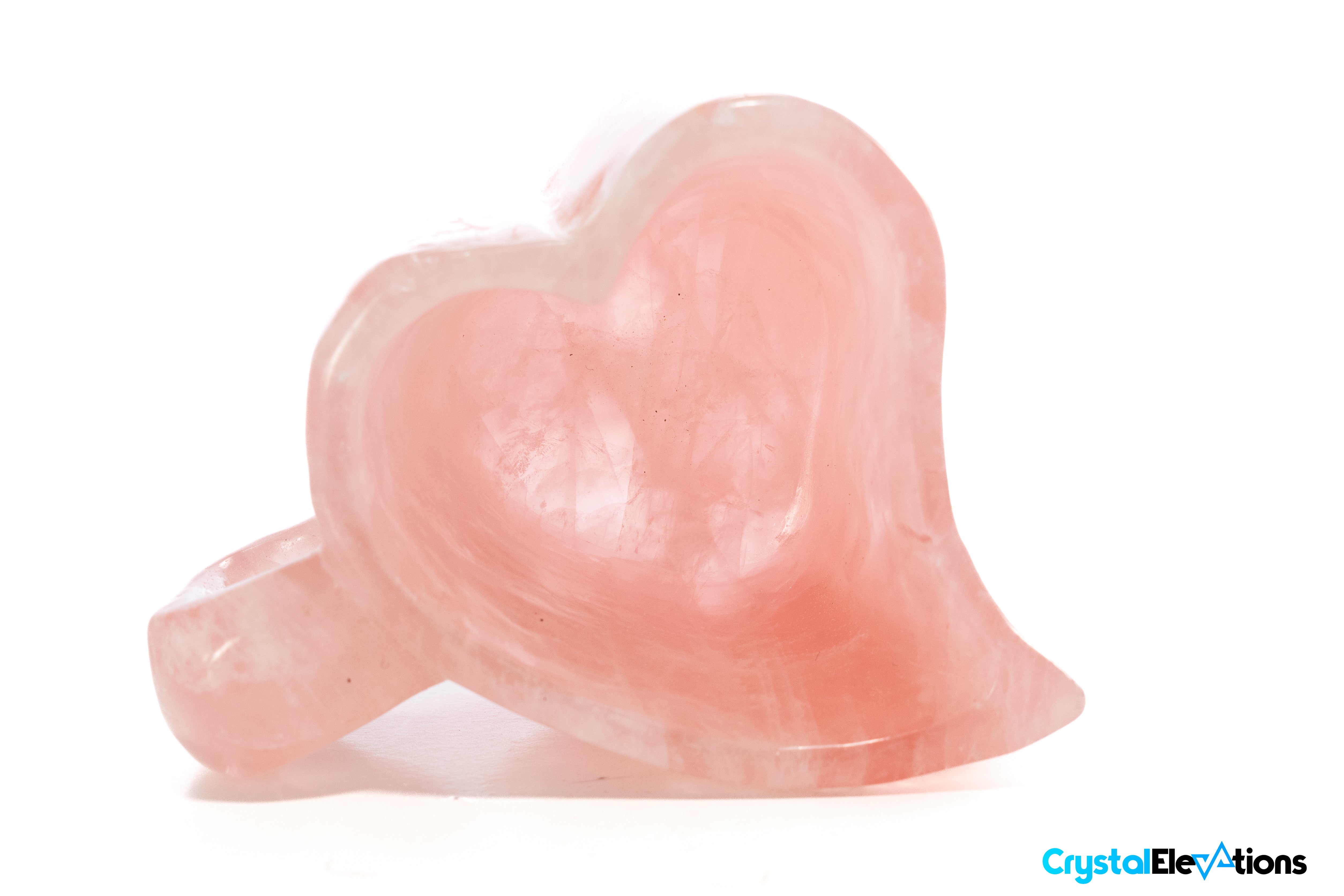 New Rose Quartz Heart Shaped Tea Cup & Tray Set