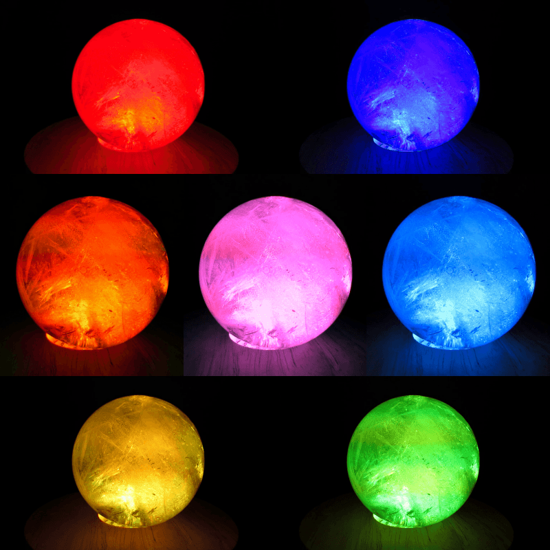7 colors of spheres on led light base7-Colored LED USB Lamp Base - Large (4 inch)