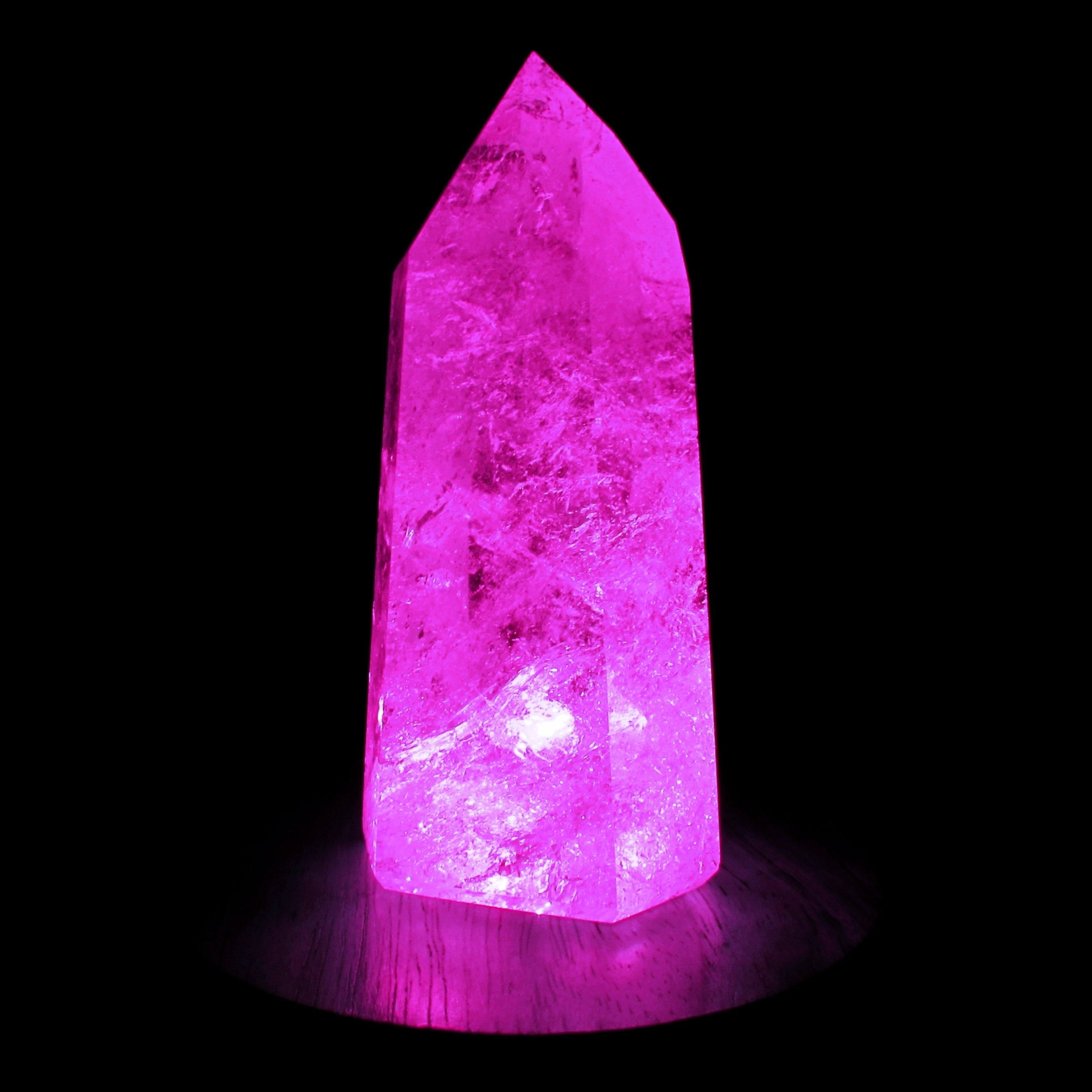 Violet illuminated crystal tower